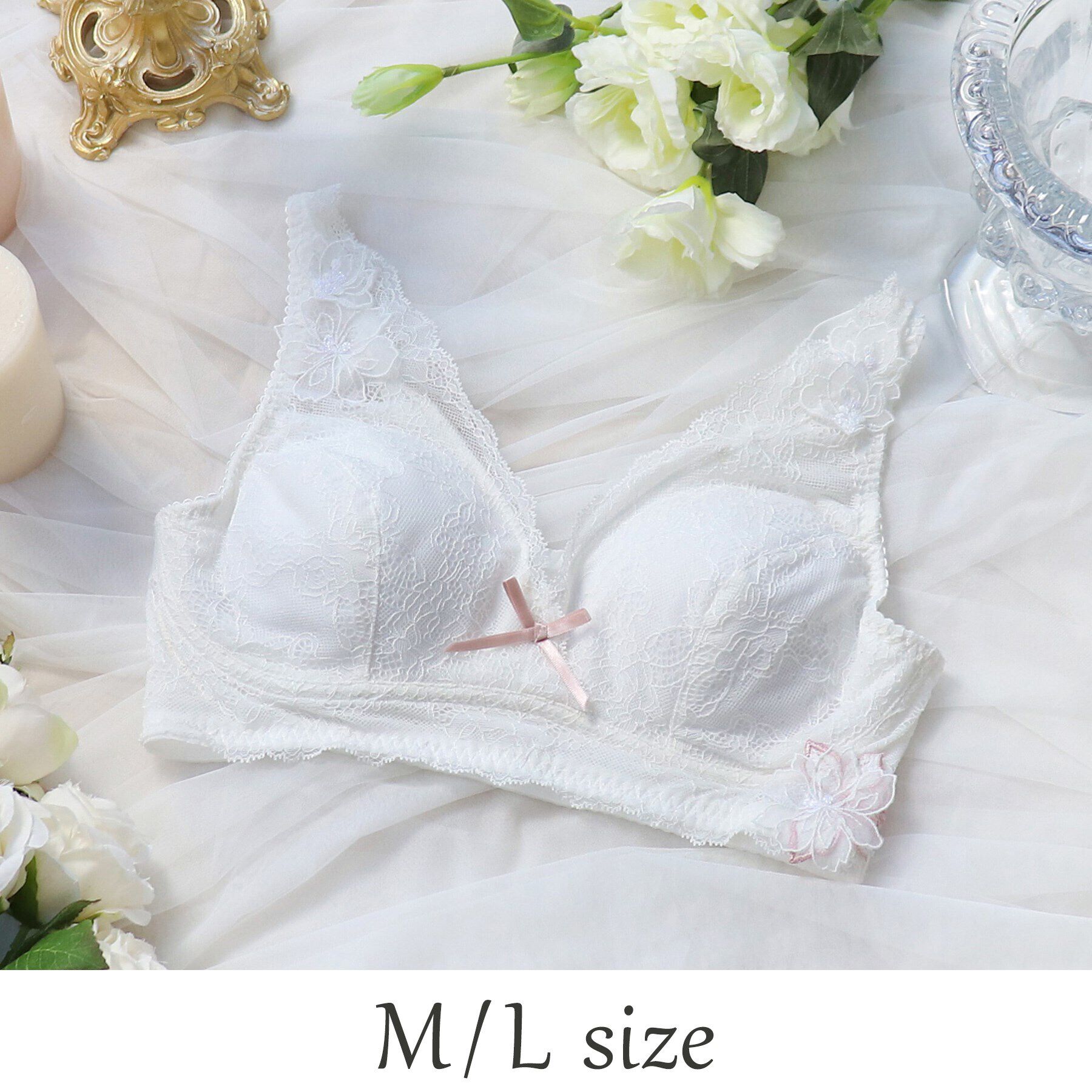 Risa Magli「ロマーヌ おやすみブラ」|インナー|ホワイト(001)