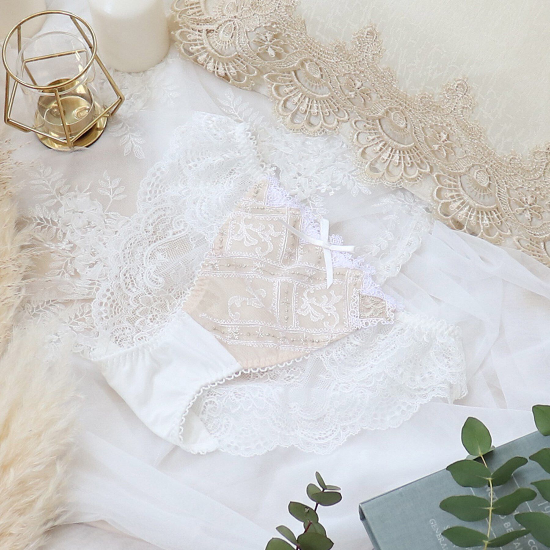 Risa Magli「クリスチアーヌ レースショーツ」|インナー|ベージュ(054)