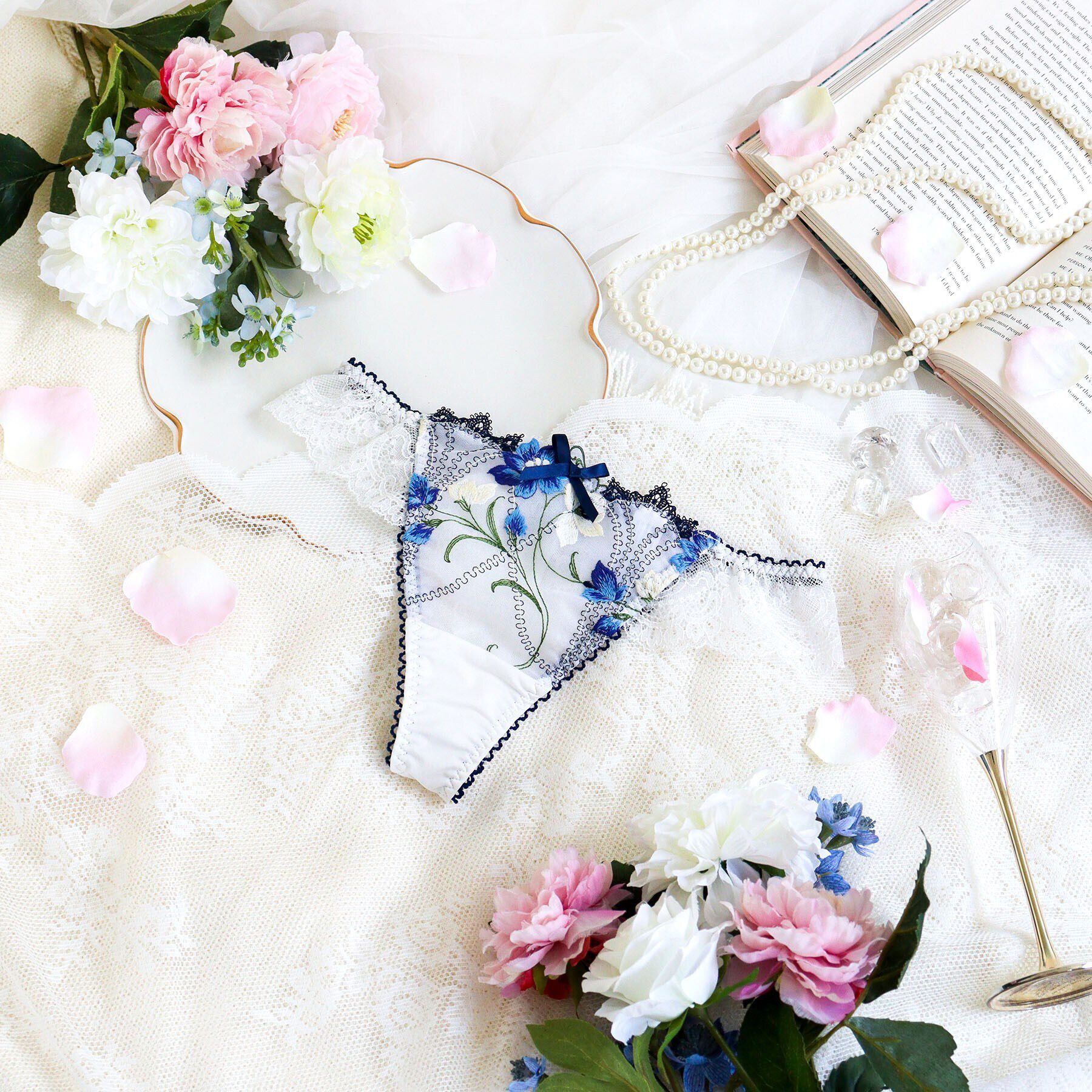 Risa Magli「テリン Tバックショーツ」|インナー|ネイビー(094)