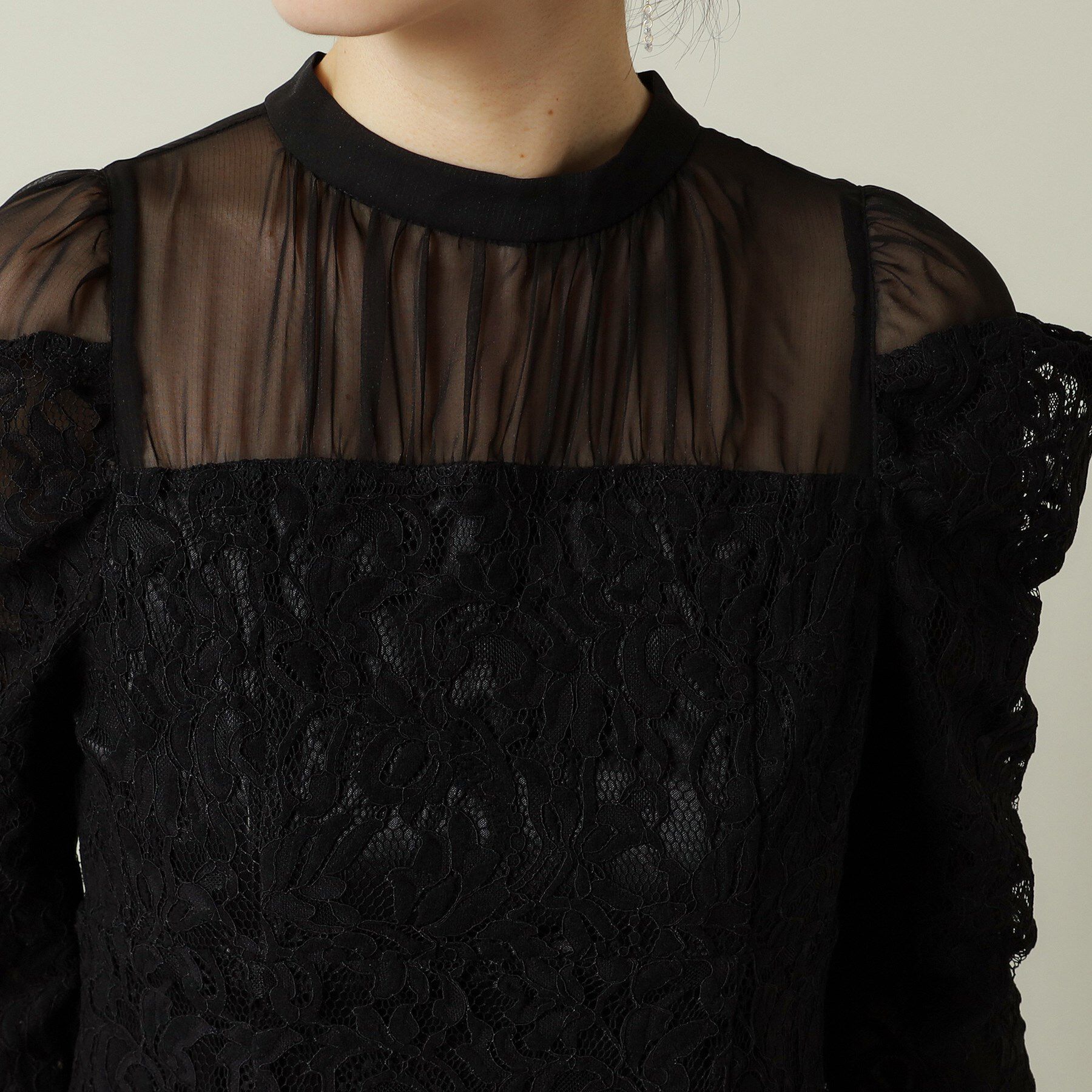 ITS&rsquo;DEMO「【結婚式・パーティに】レース&times;ラメシアーワンピース＜ドレスコレクション＞」|ワンピース|