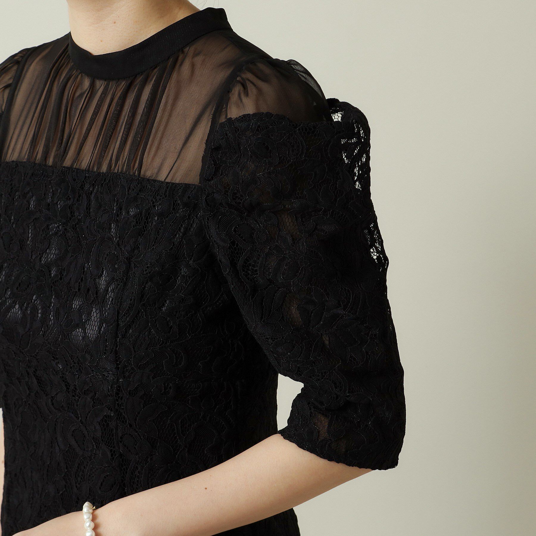 ITS&rsquo;DEMO「【結婚式・パーティに】レース&times;ラメシアーワンピース＜ドレスコレクション＞」|ワンピース|