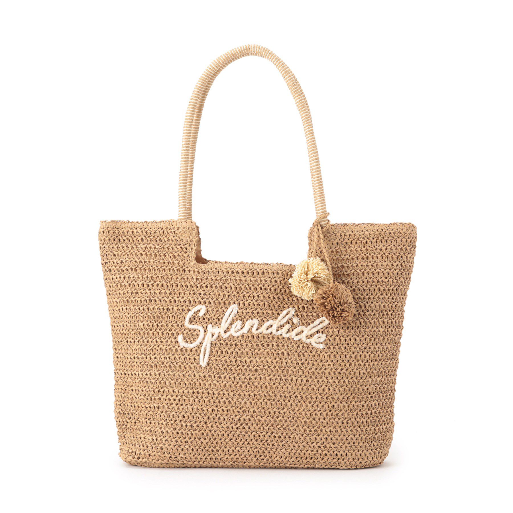 ITS&rsquo;DEMO「チャーム付ロゴ刺繍雑材トート」|トートバッグ|