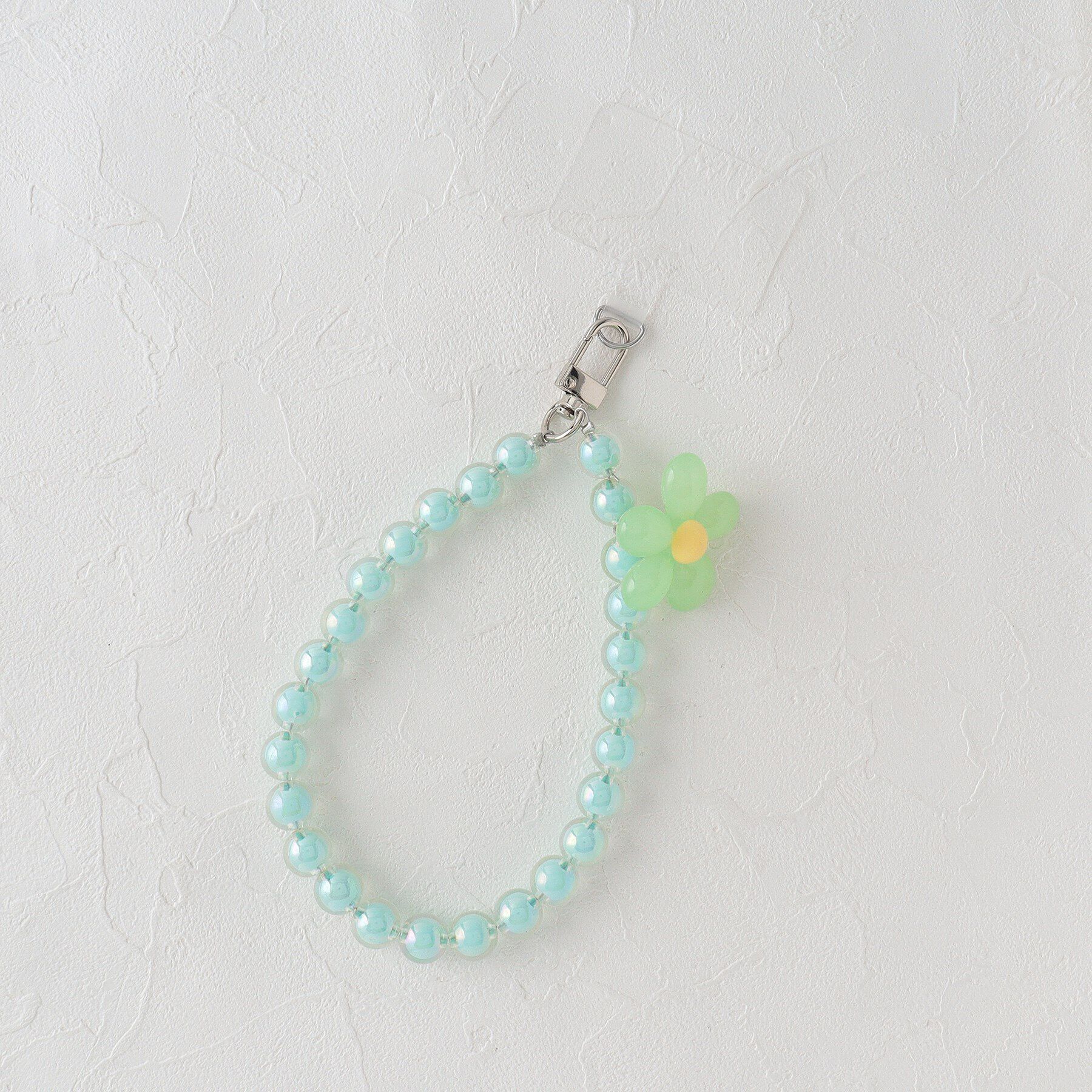 Grandedge「フラワービーズスマホブレス」|ストラップ|グリーン(022)