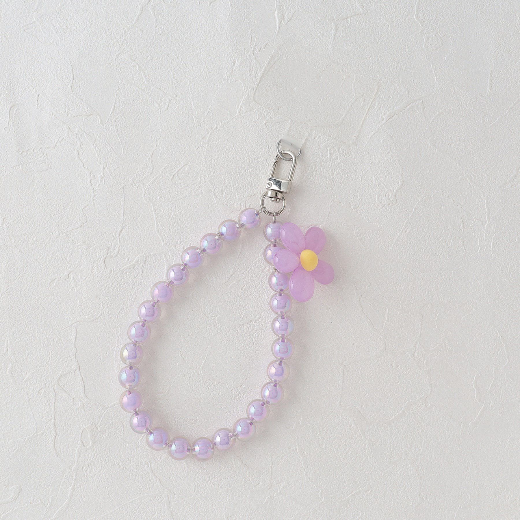 Grandedge「フラワービーズスマホブレス」|ストラップ|パープル(083)