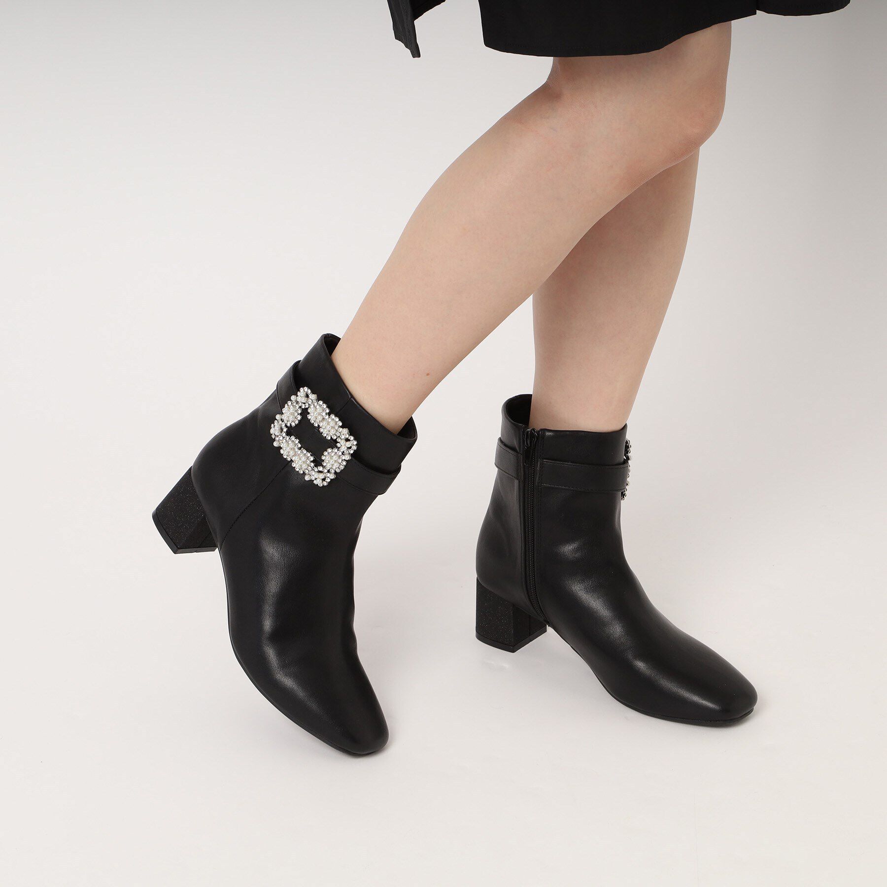 ESPERANZA「ラメヒールビジューショートブーツ」|ショートブーツ|