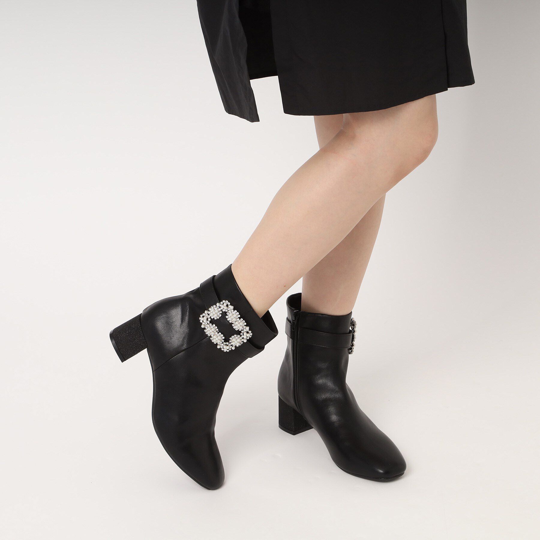 ESPERANZA「ラメヒールビジューショートブーツ」|ショートブーツ|