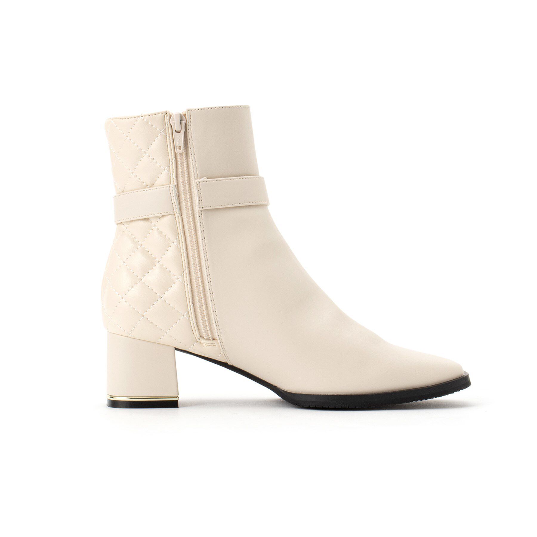 ESPERANZA「キルティングベルトミドルヒールショートブーツ」|ショートブーツ|