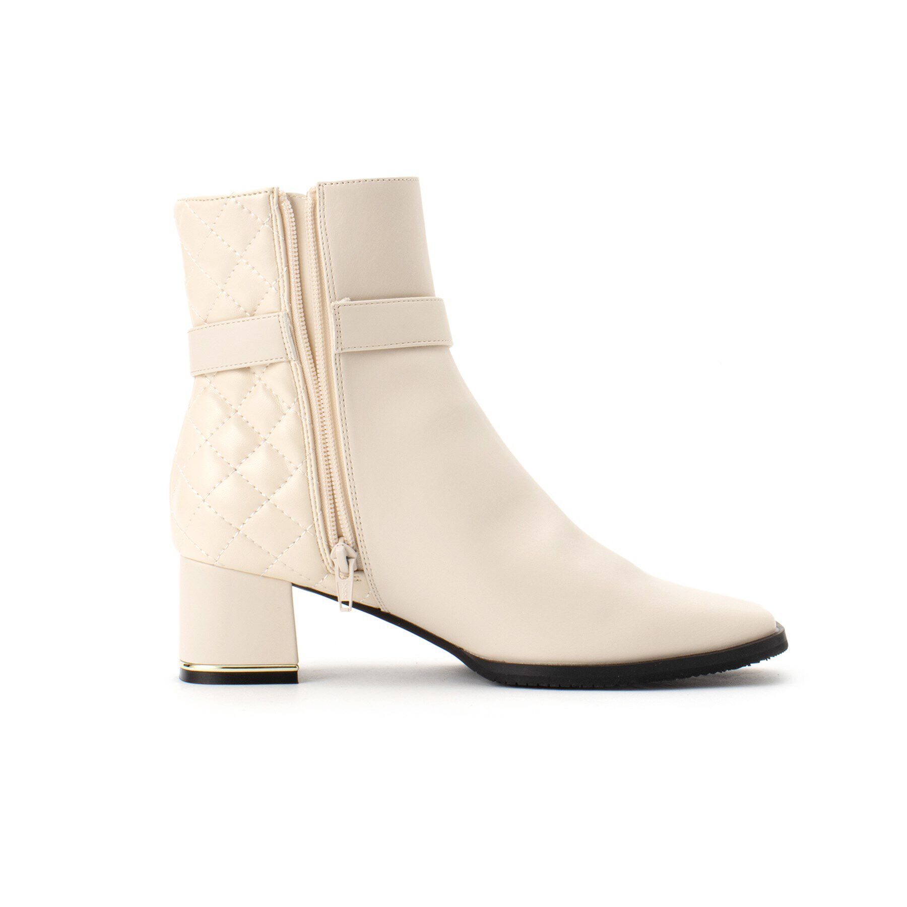 ESPERANZA「キルティングベルトミドルヒールショートブーツ」|ショートブーツ|