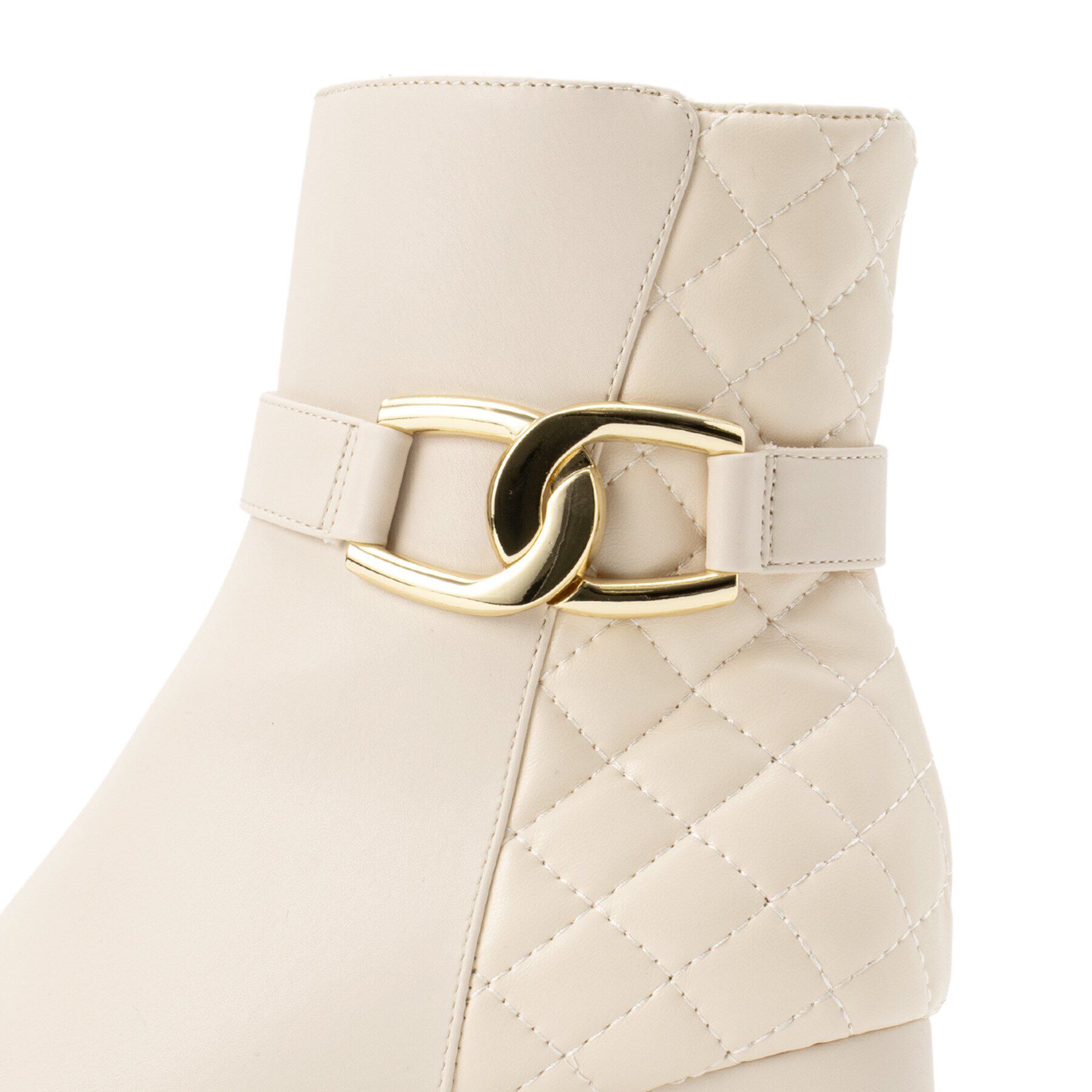 ESPERANZA「キルティングベルトミドルヒールショートブーツ」|ショートブーツ|