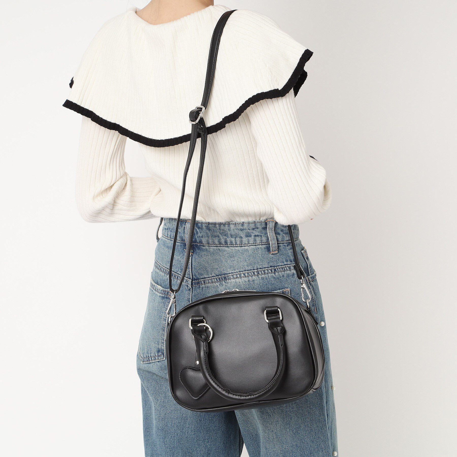 Ober Tashe「ハート付き2WAYボストンバッグ」|ボストンバッグ|