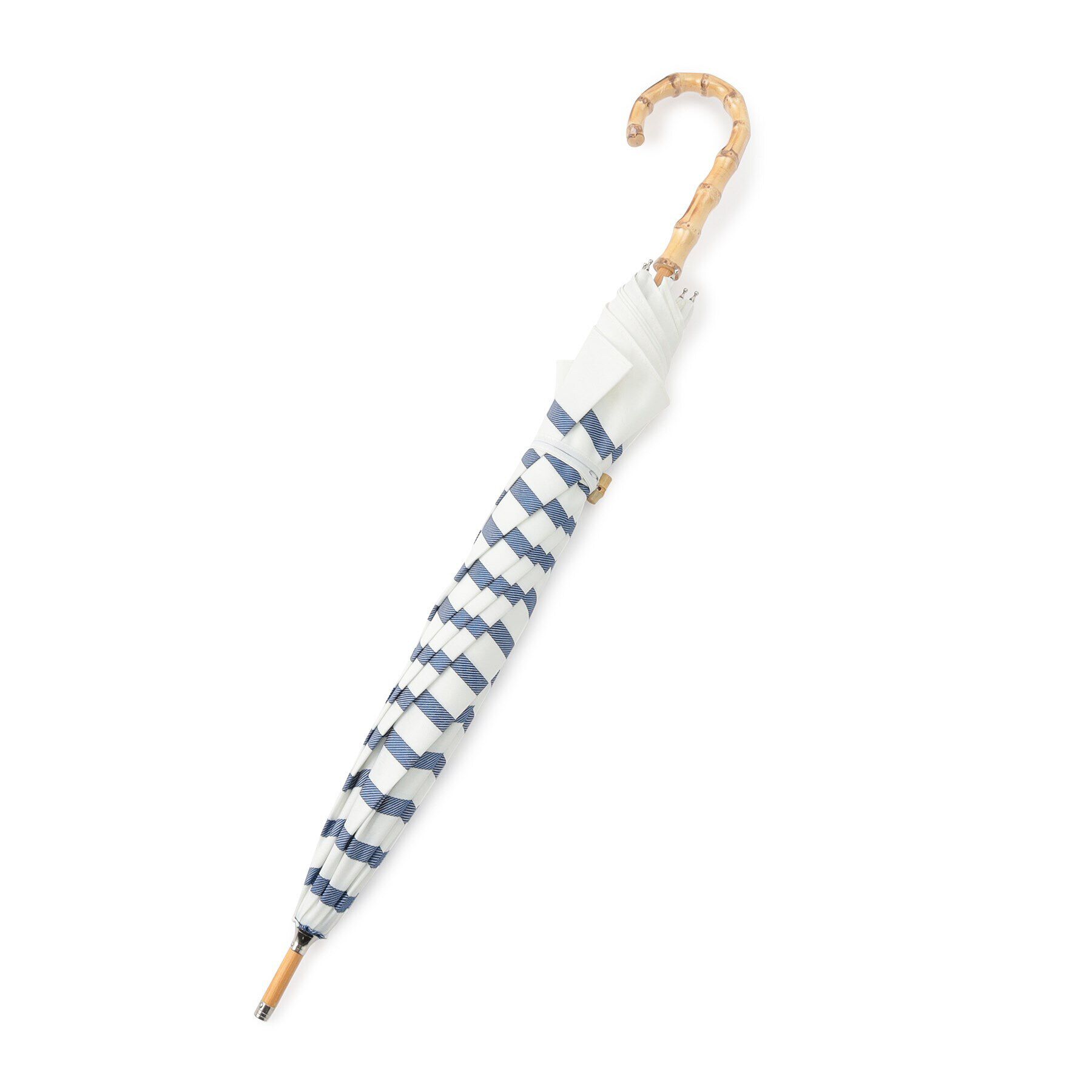 Ober Tashe「紫外線遮蔽率90％以上 晴雨兼用 日傘 長傘 UVカット 紫外線対策 バンブーハンドル ボーダー傘」|傘|