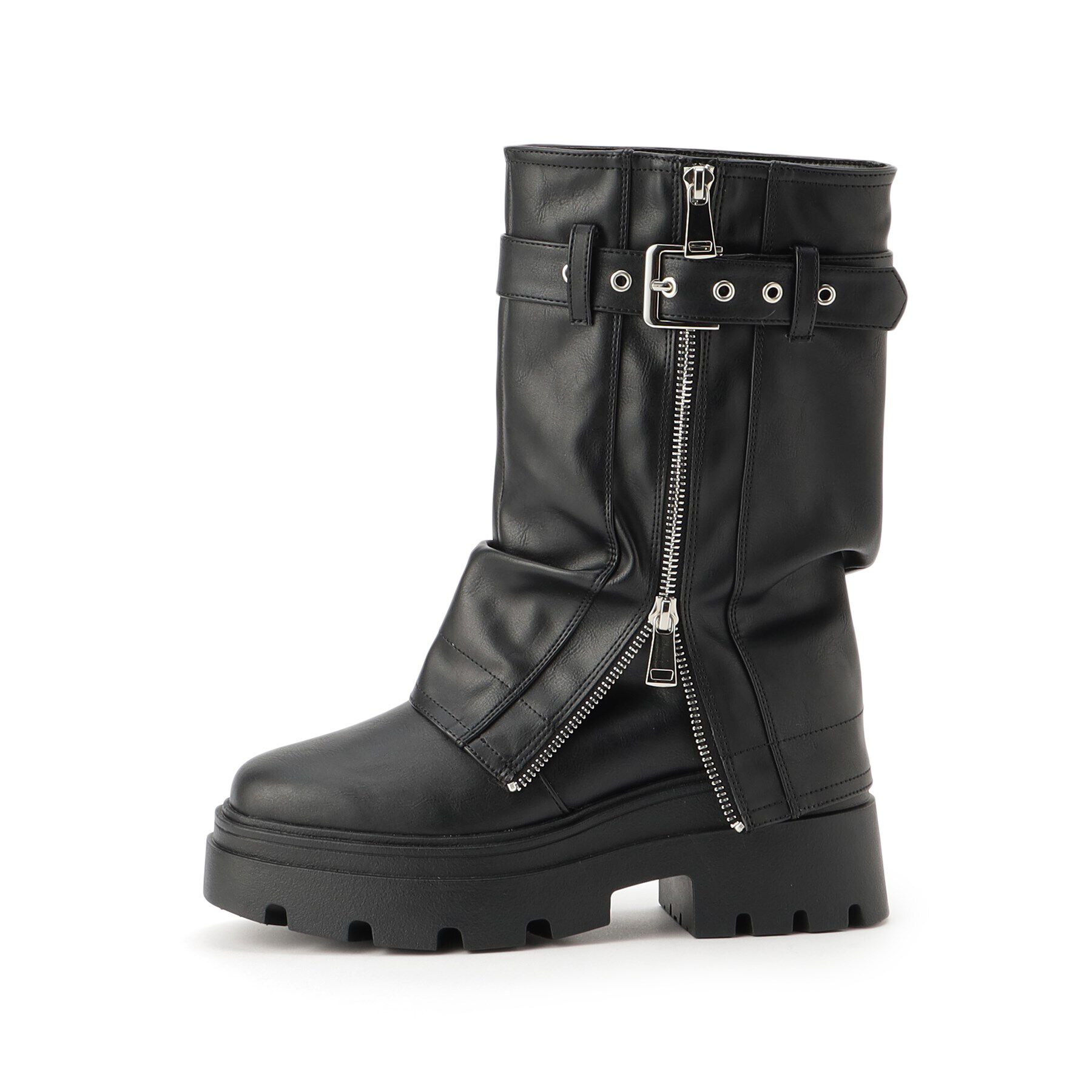 csT&P「きゃしゃ見えベルト付きカバーブーツ」|ショートブーツ|