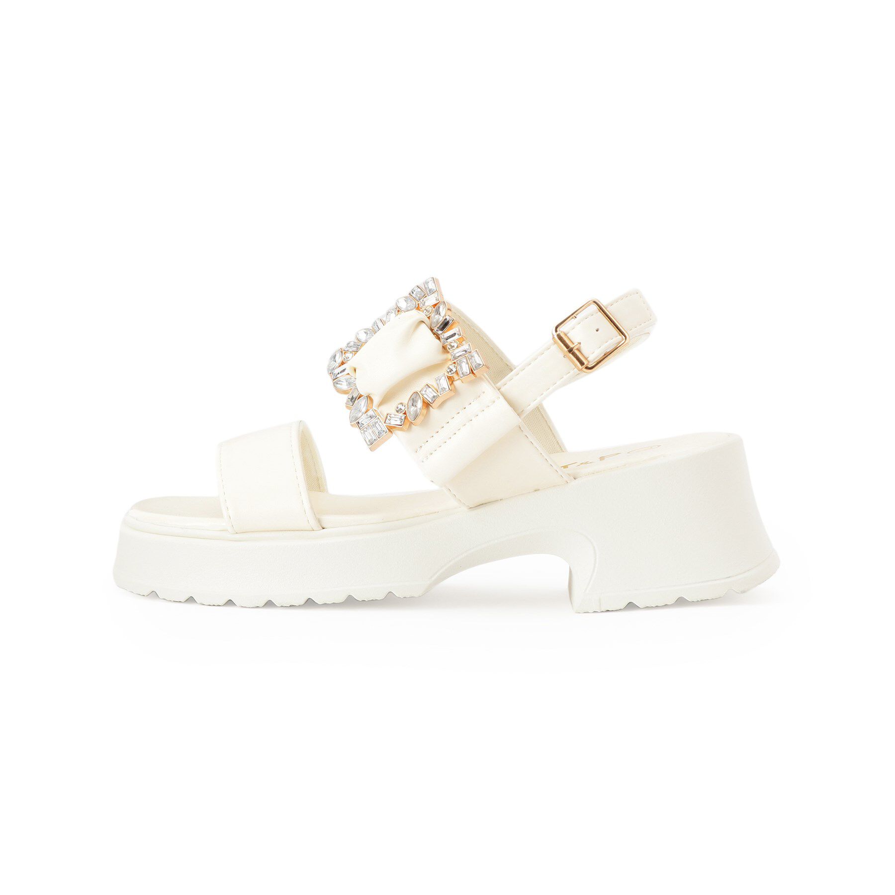 csT&P「バックル付きギャザーサンダル」|サンダル|