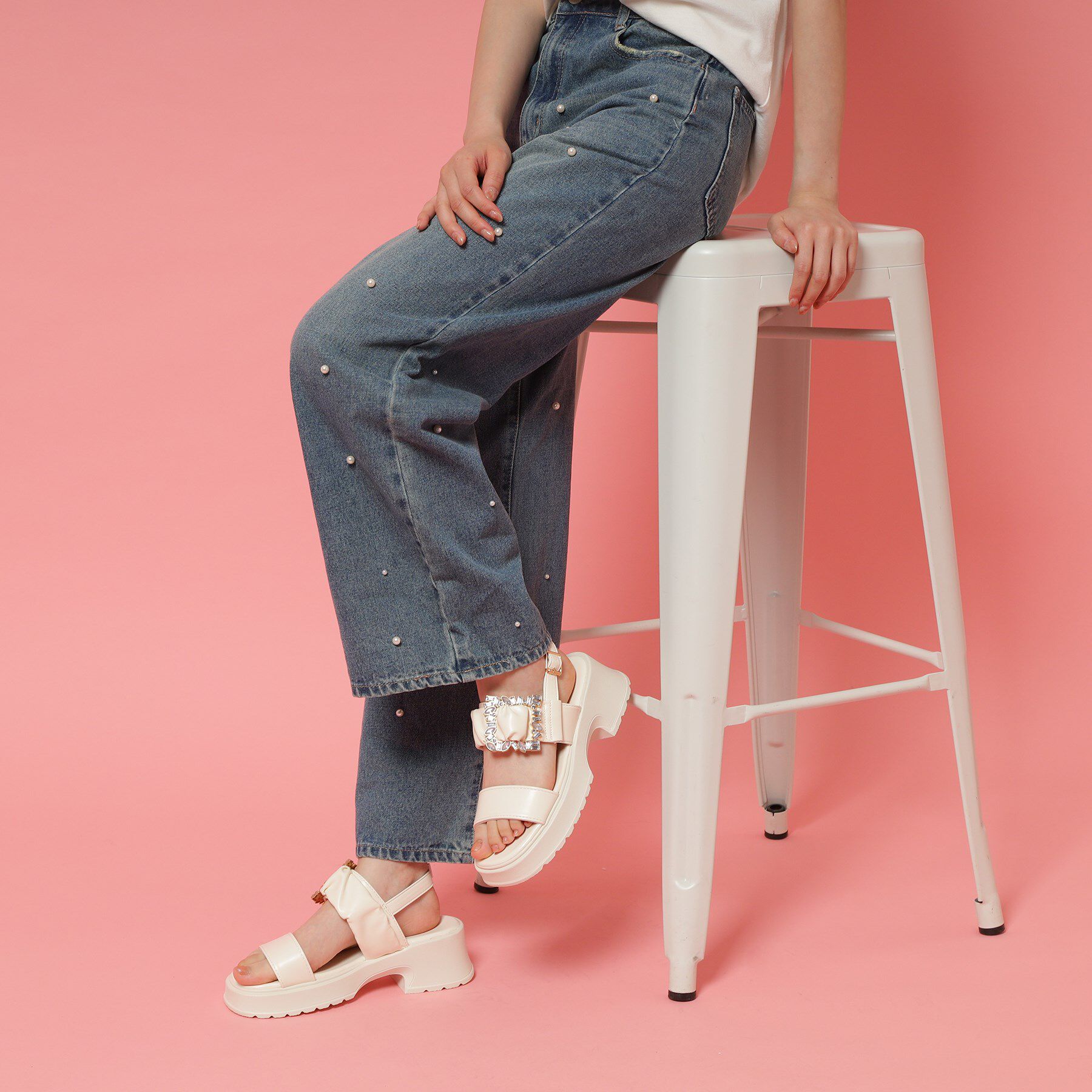 csT&P「バックル付きギャザーサンダル」|サンダル|