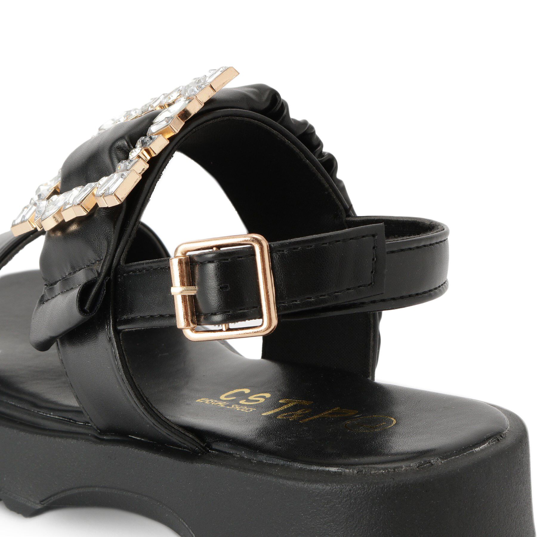 csT&P「バックル付きギャザーサンダル」|サンダル|