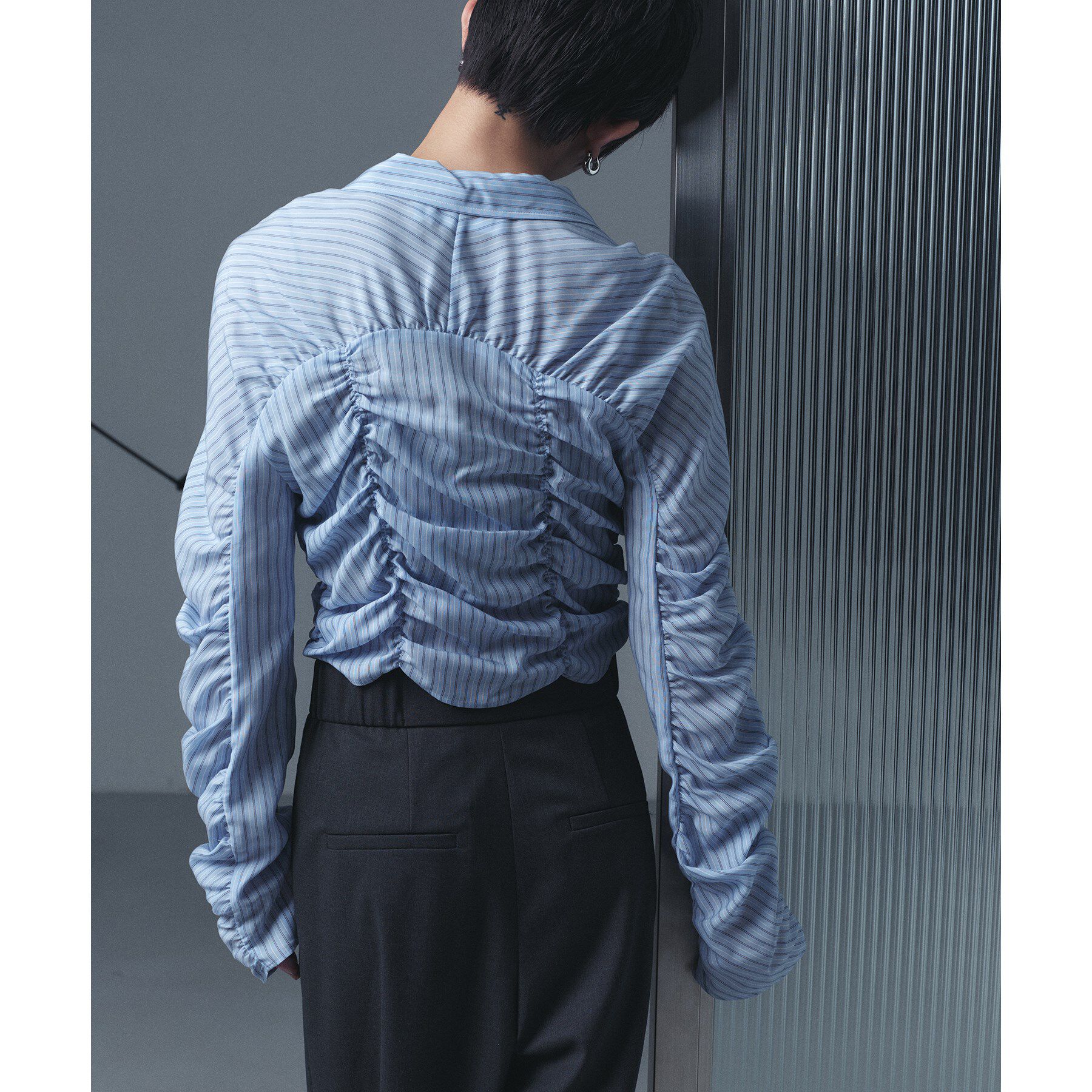 CODE A「Lyocell stripe blouse」|シャツ・ブラウス|