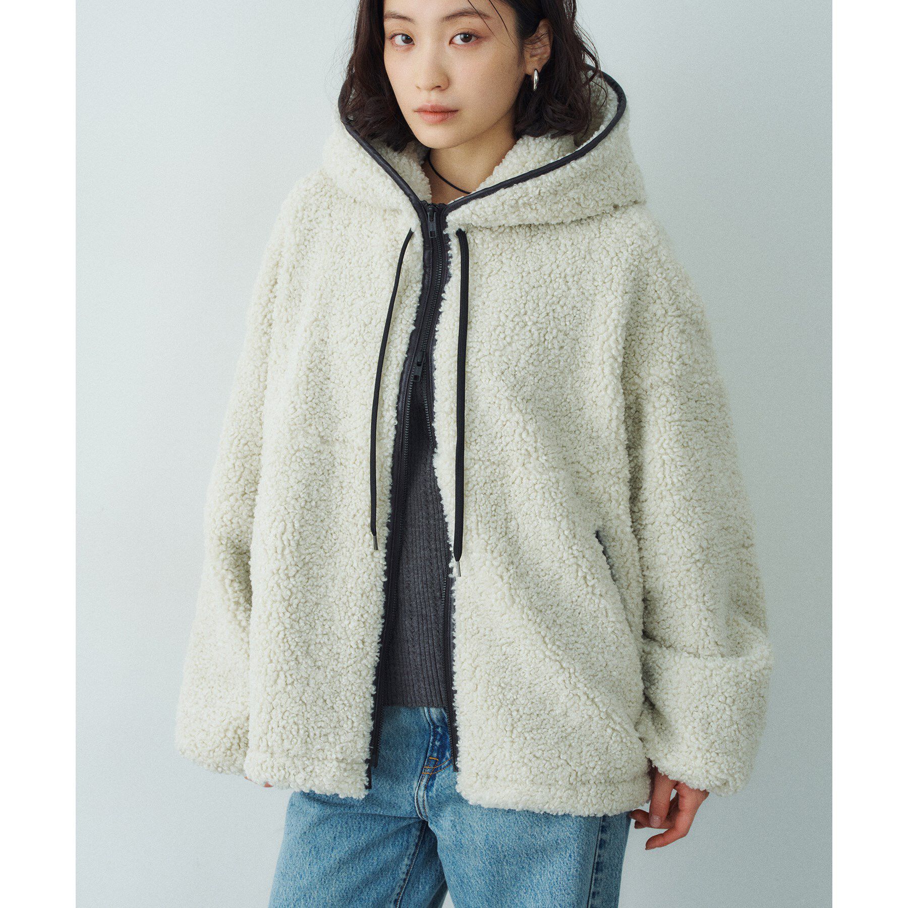 CODE A「boa hoodie blouson」|その他|ライトグレー(011