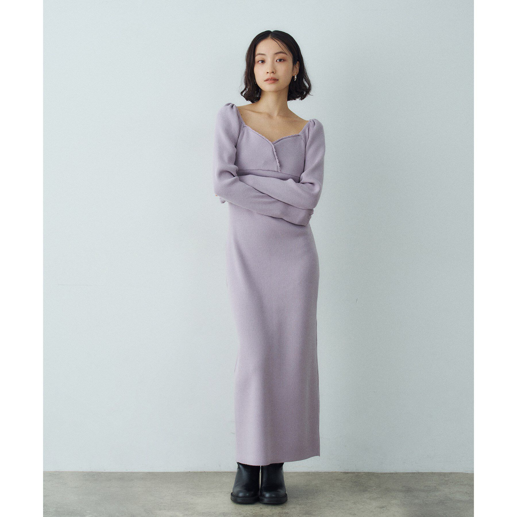 CODE A「femi rib knit dress」|ワンピース|