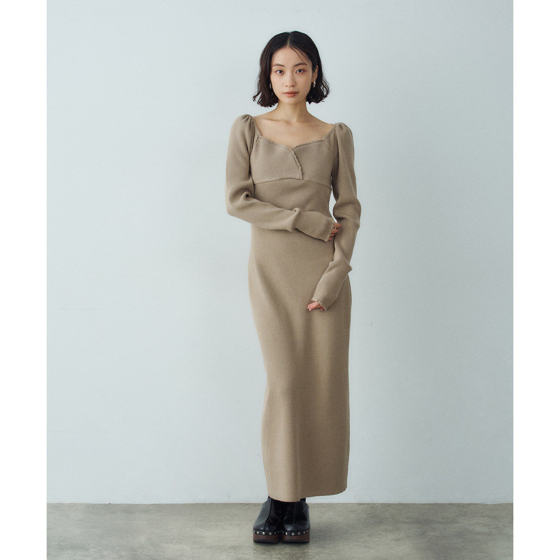 CODE A「femi rib knit dress」|ワンピース|