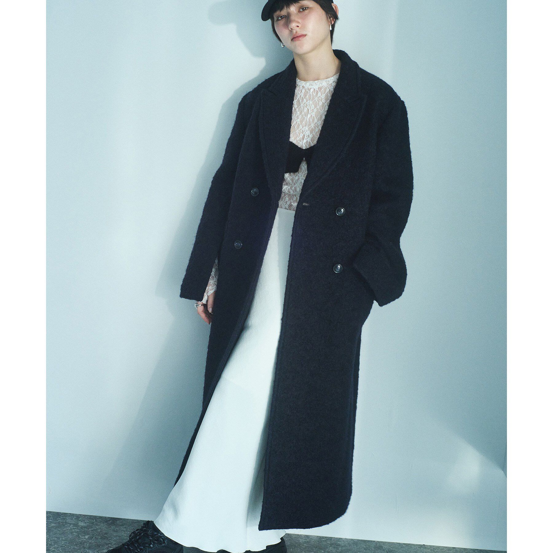 CODE A「M long coat」|チェスターコート|ネイビー(094)