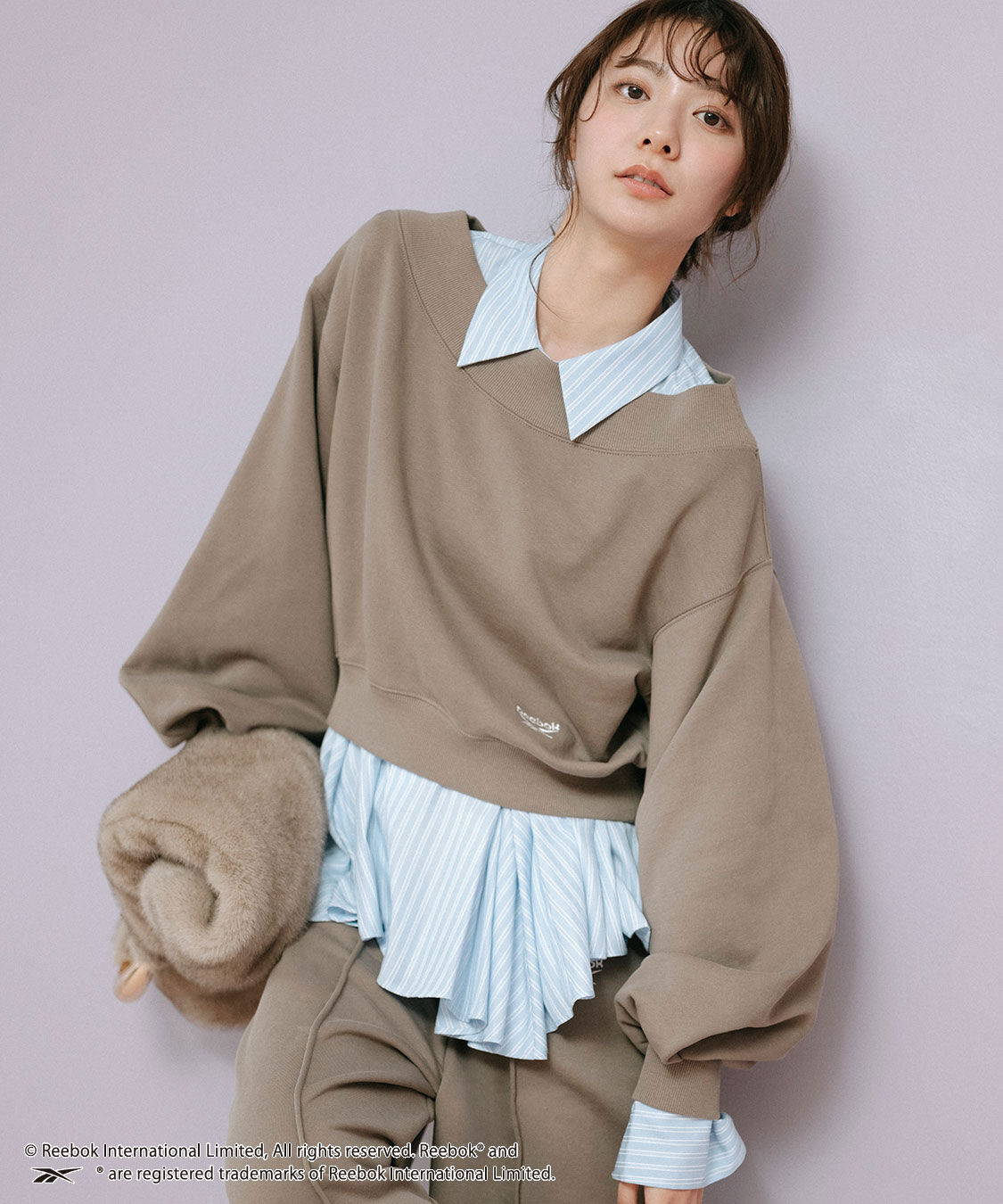 COCO DEAL「《COCO DEAL/Reebok》ボリュームスリーブオフショルスウェット」|スウェット・ジャージ|