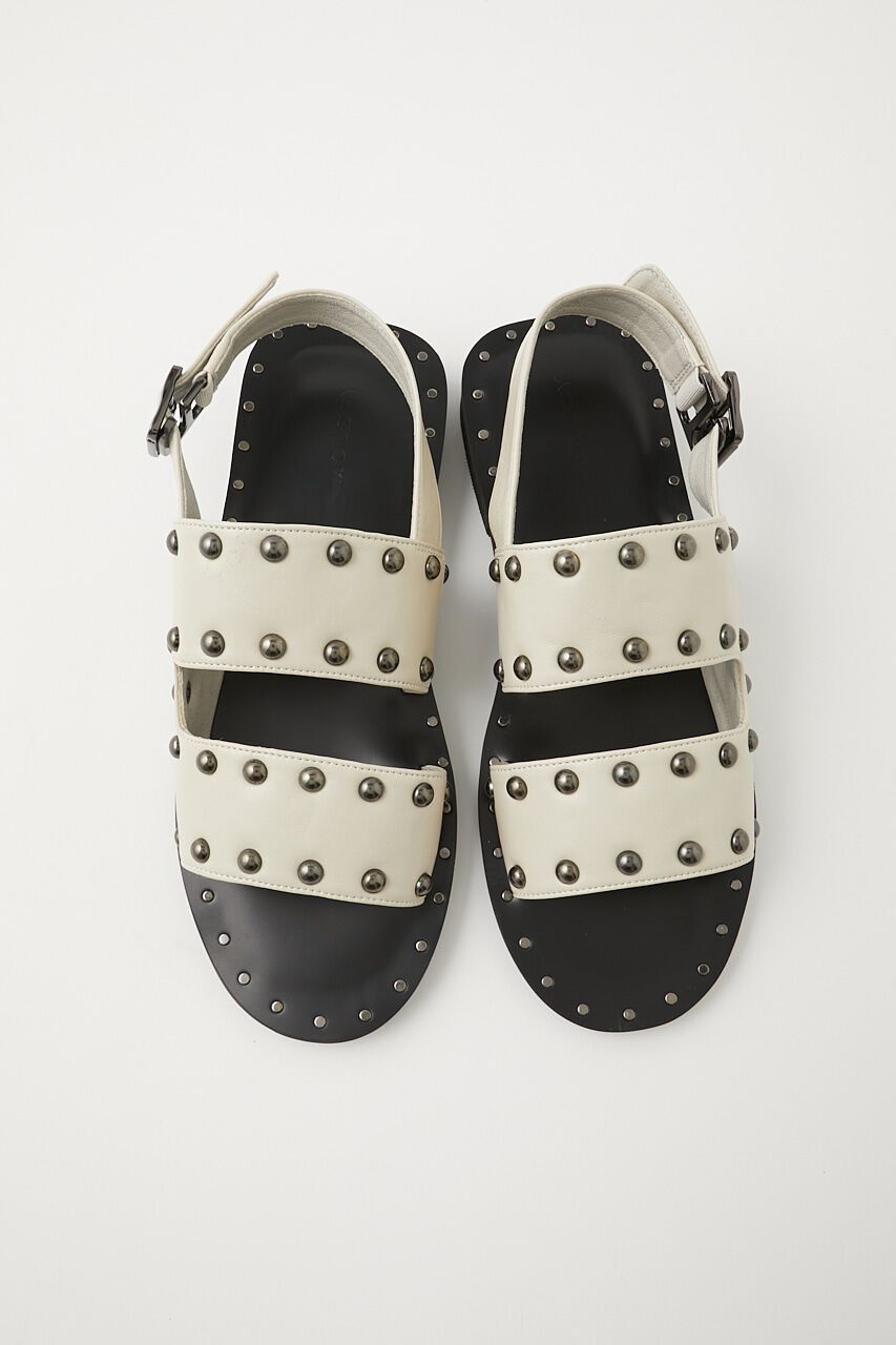MOUSSY「STUDS BELT サンダル」|サンダル|WHT