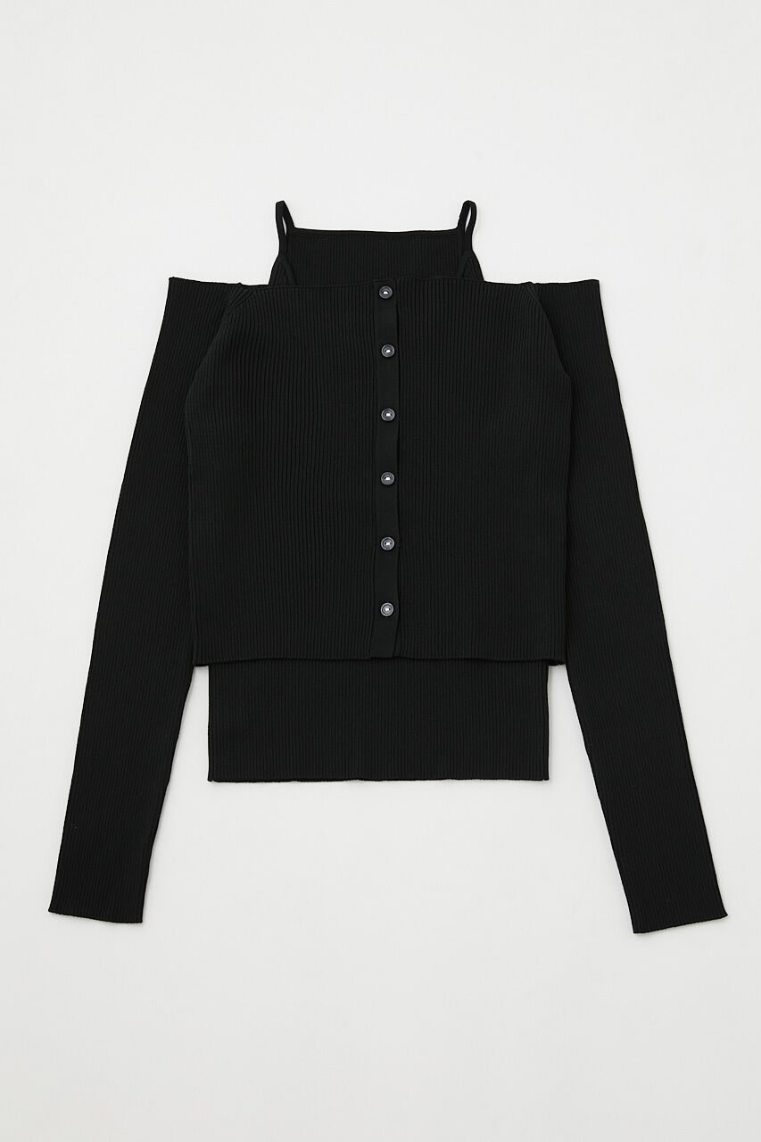 MOUSSY「OFF SHOULDER カーディガン＆キャミセット」|ニット・セーター|