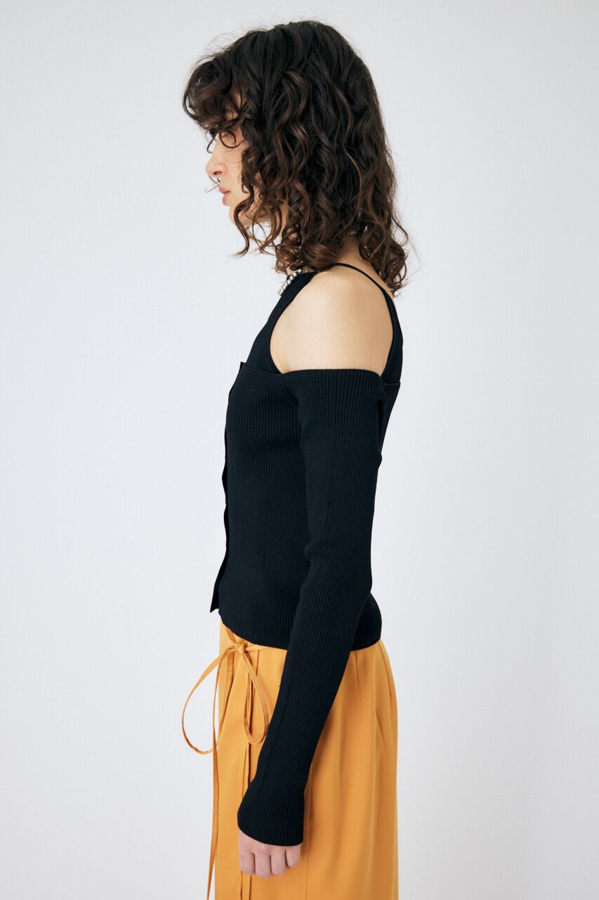 MOUSSY「OFF SHOULDER カーディガン＆キャミセット」|ニット・セーター|