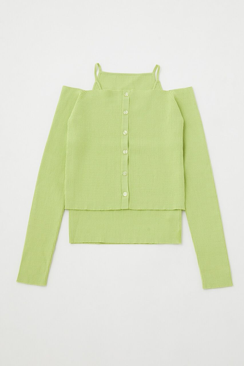 MOUSSY「OFF SHOULDER カーディガン＆キャミセット」|ニット・セーター|