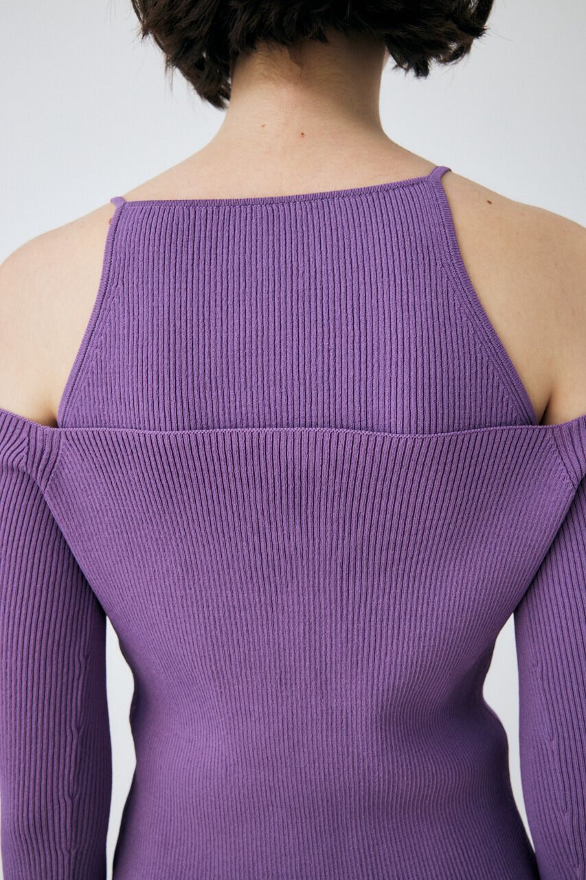 MOUSSY「OFF SHOULDER カーディガン＆キャミセット」|ニット・セーター|