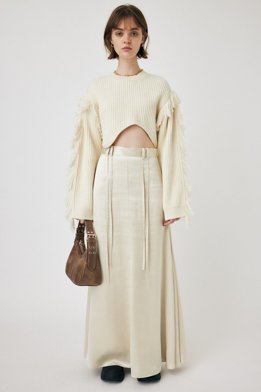 MOUSSY「SATIN FLARE スカート」|スカート|WHT