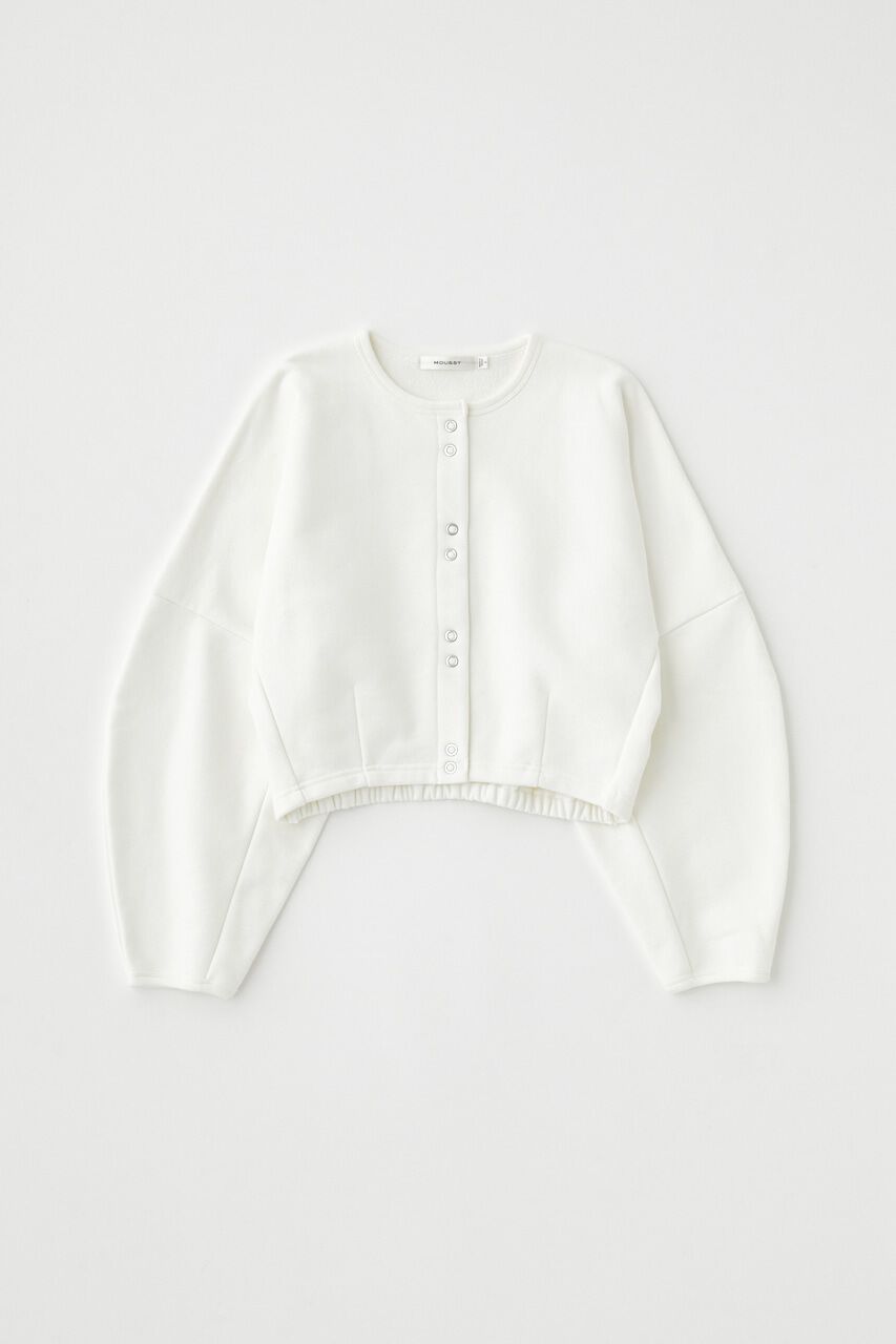 MOUSSY「CURVE SLEEVE TERRY カーディガン」|カーディガン|O/WHT1