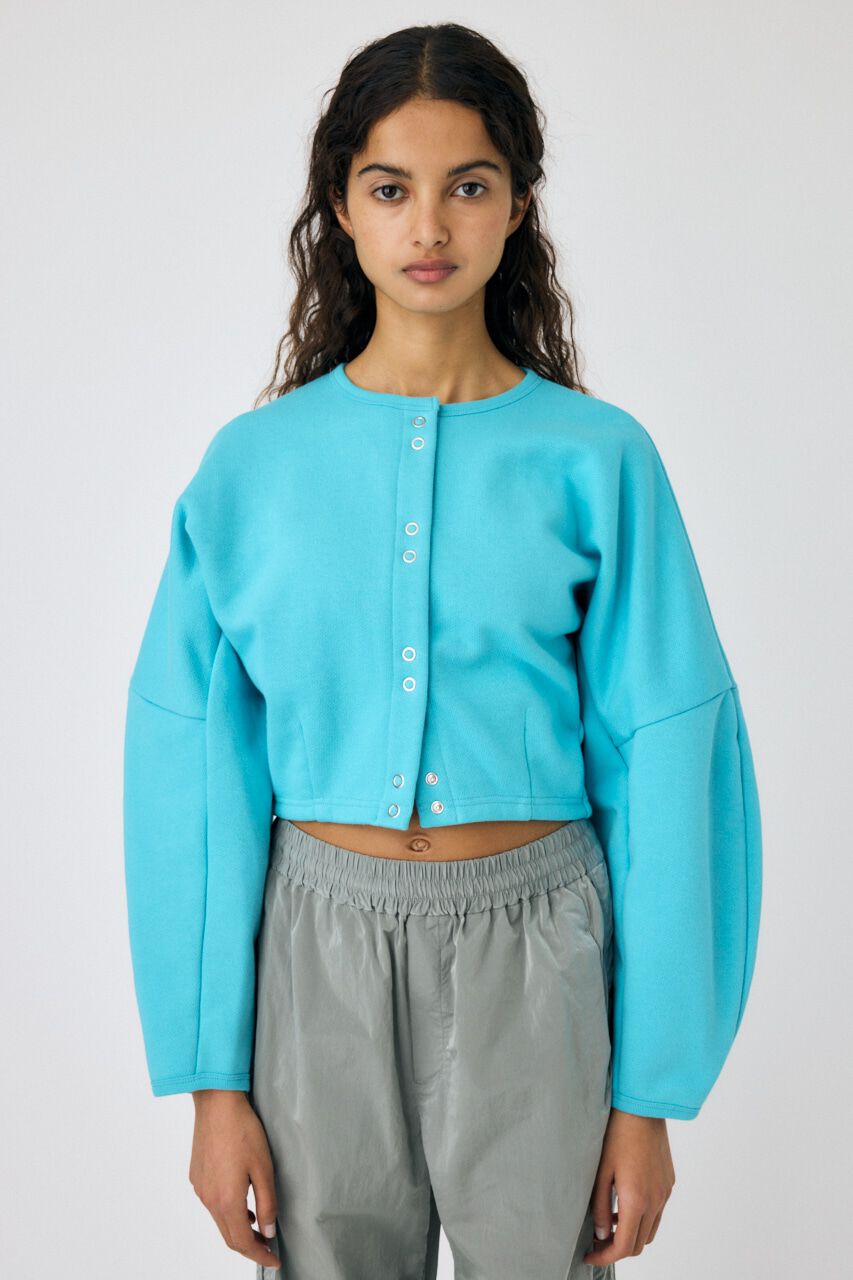 MOUSSY「CURVE SLEEVE TERRY カーディガン」|カーディガン|BLU