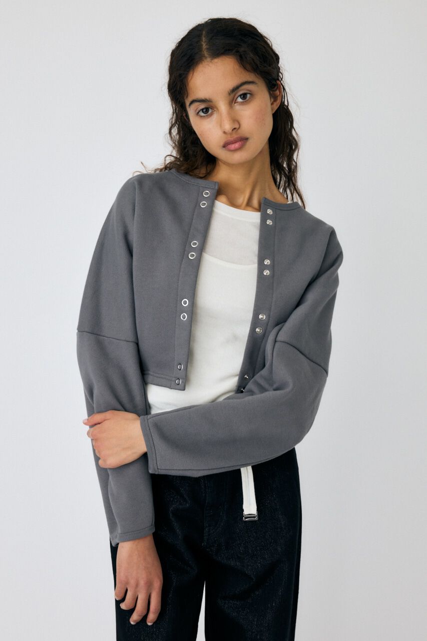 MOUSSY「CURVE SLEEVE TERRY カーディガン」|カーディガン|