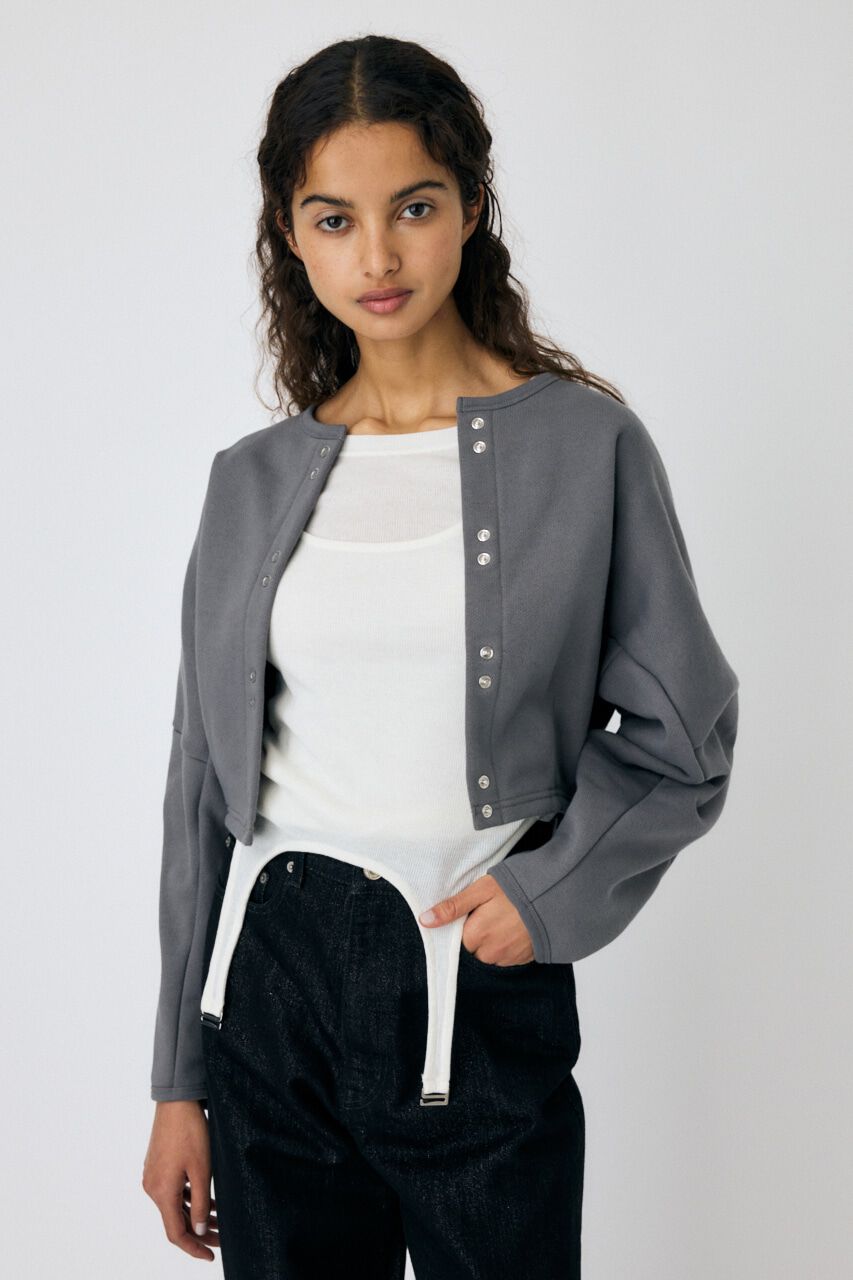 MOUSSY「CURVE SLEEVE TERRY カーディガン」|カーディガン|
