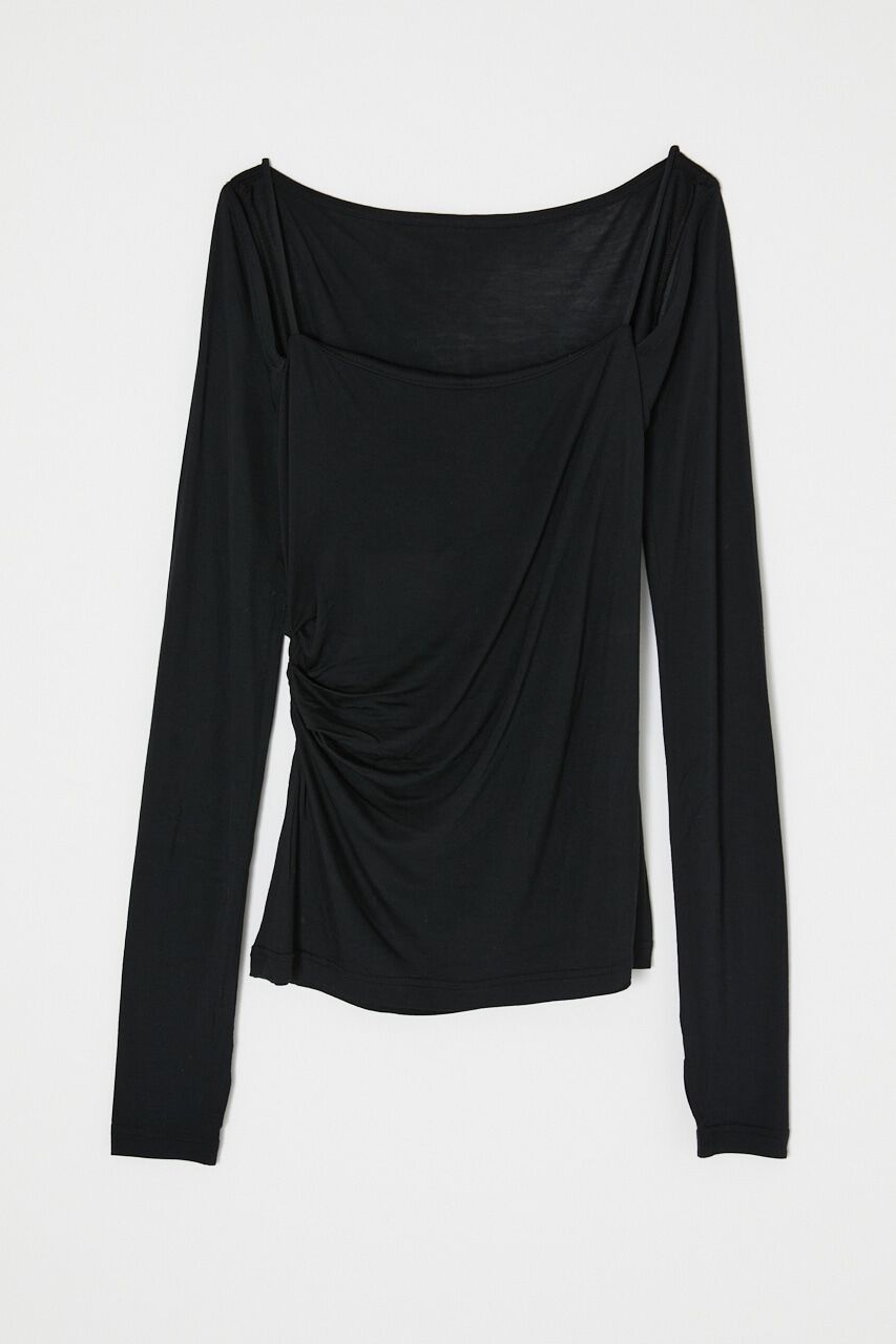 MOUSSY「SQUARE NECK GATHER トップス」|Tシャツ・カットソー|