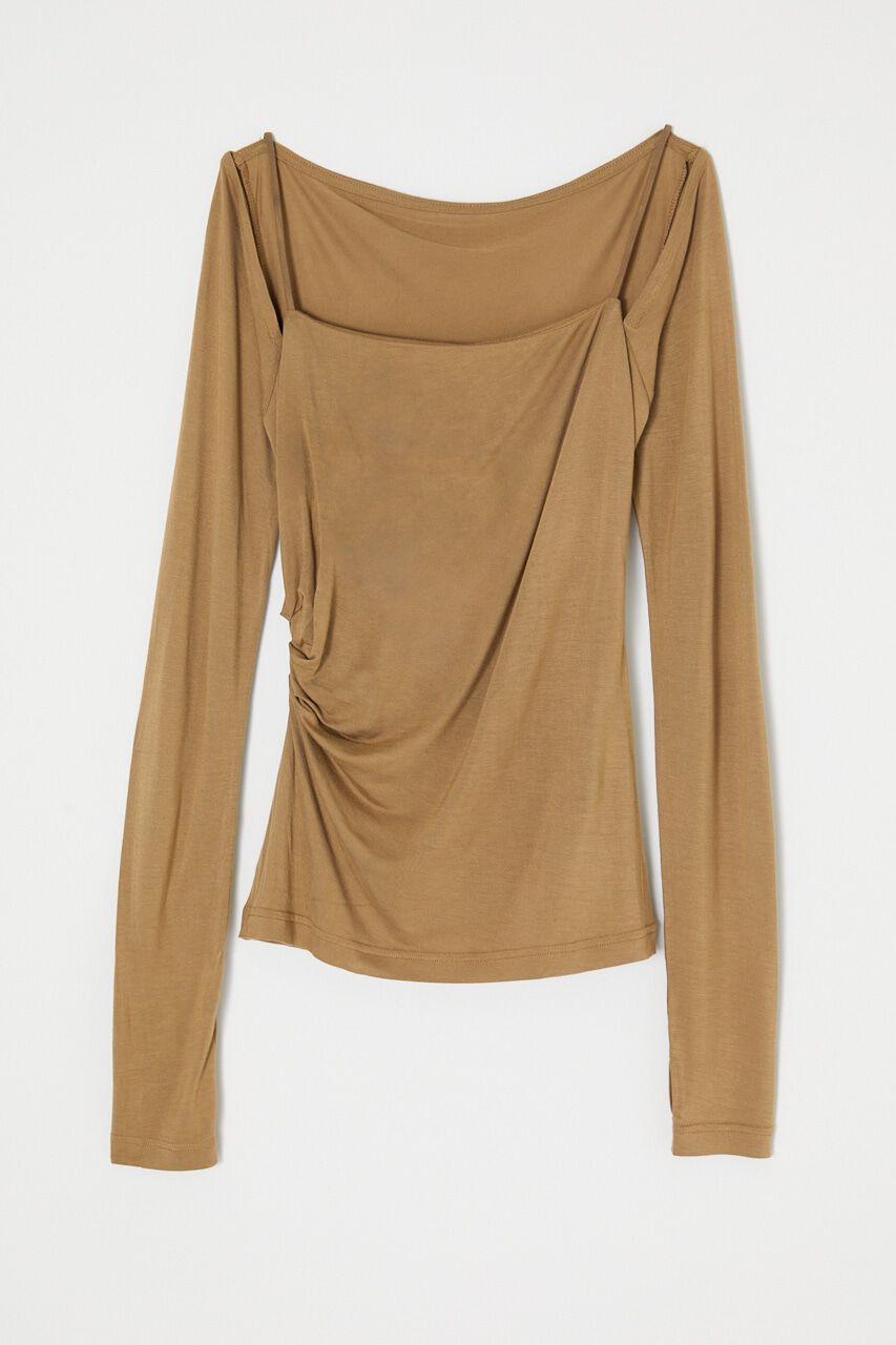 MOUSSY「SQUARE NECK GATHER トップス」|Tシャツ・カットソー|