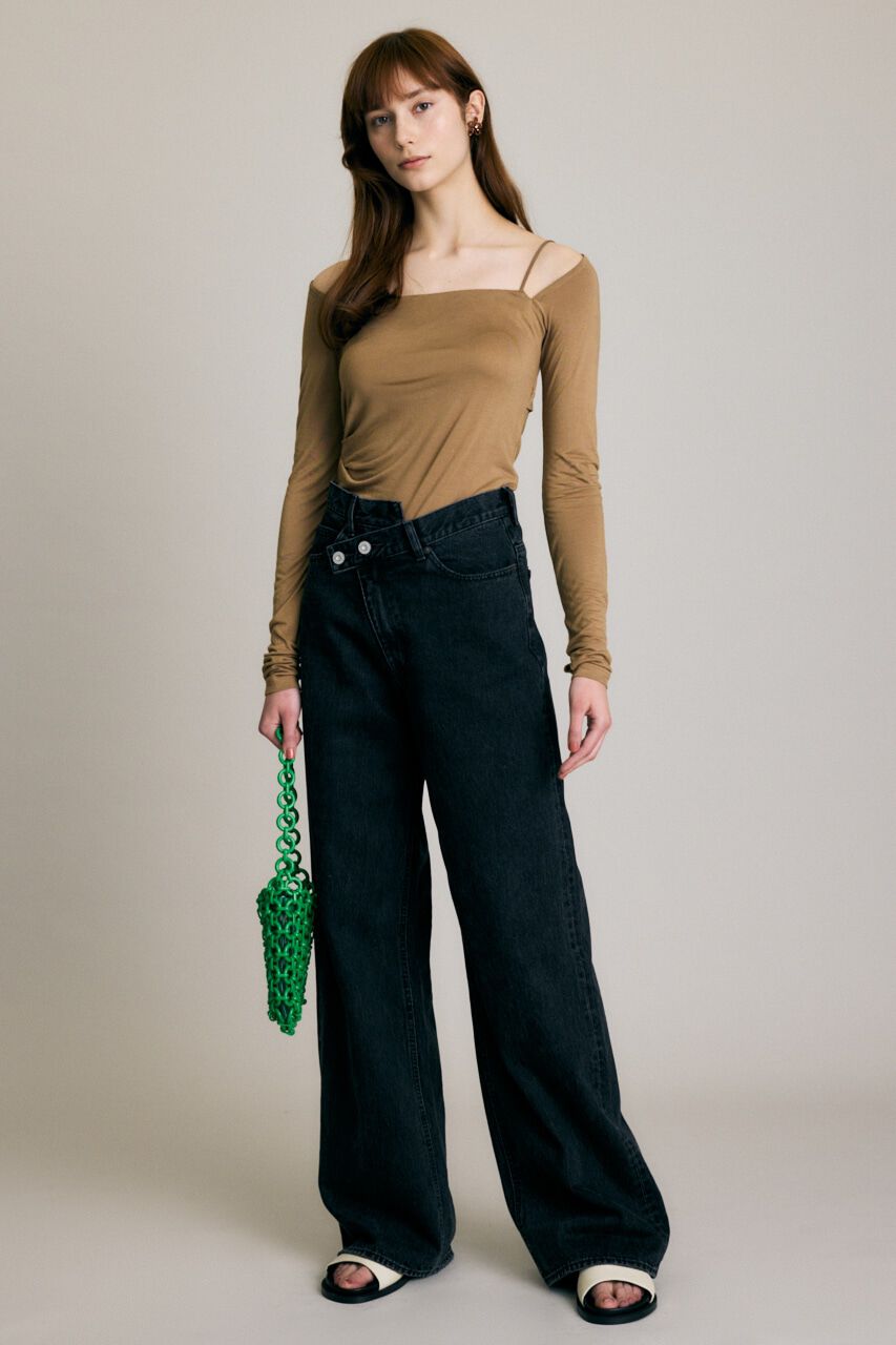 MOUSSY「SQUARE NECK GATHER トップス」|Tシャツ・カットソー|