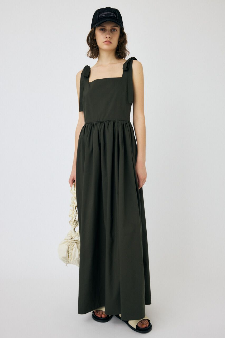 MOUSSY「SHOULDER RIBBON LONG ワンピース」|ワンピース|L/BLK1