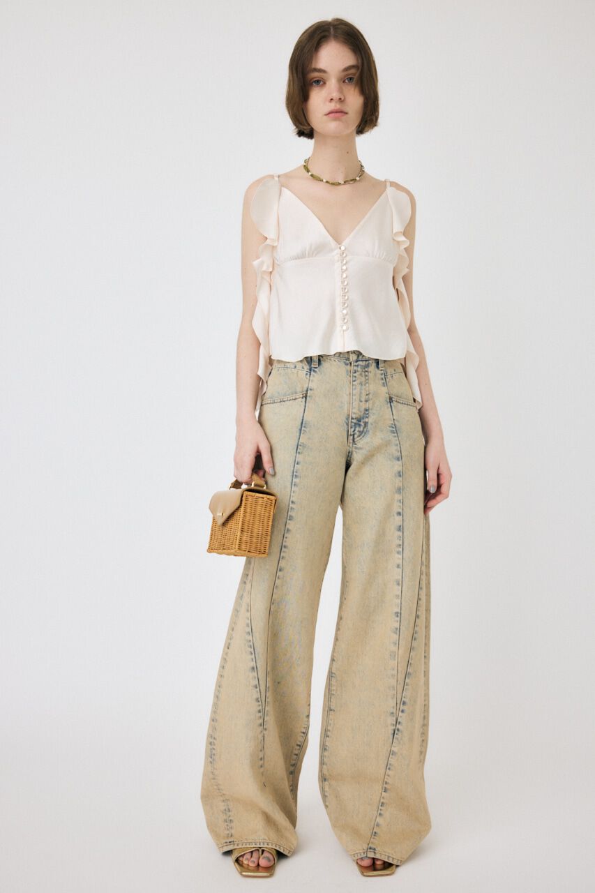 MOUSSY「FRILL STRAP SATIN キャミ」|キャミソール|