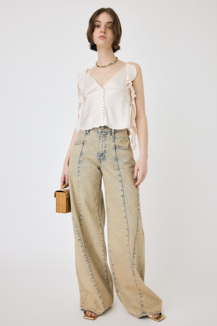 MOUSSY「FRILL STRAP SATIN キャミ」|キャミソール|