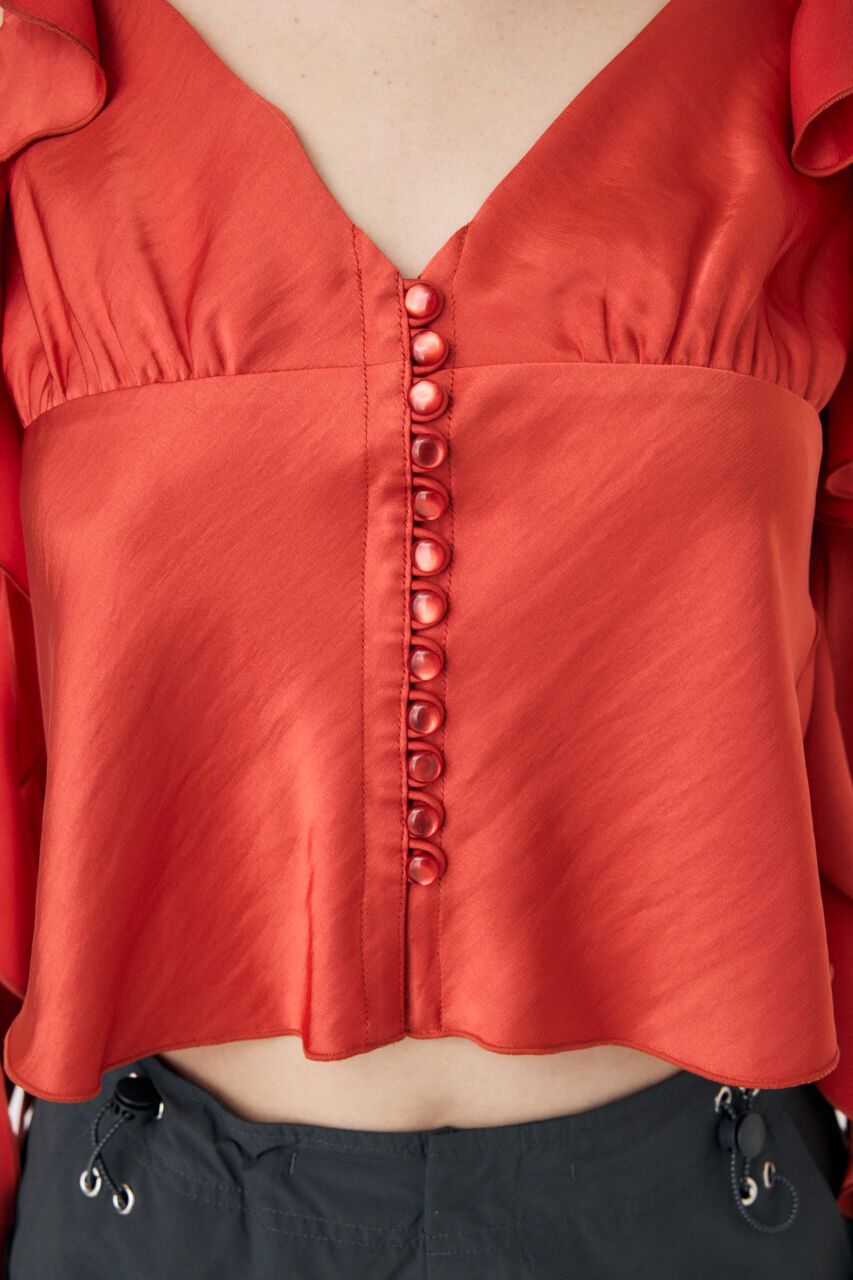 MOUSSY「FRILL STRAP SATIN キャミ」|キャミソール|