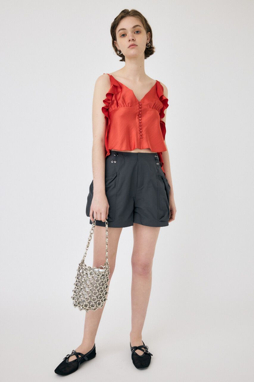 MOUSSY「FRILL STRAP SATIN キャミ」|キャミソール|