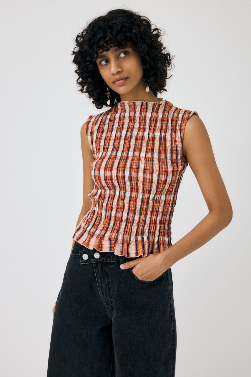 MOUSSY「SHIRRING SLEEVELESS トップス」|その他|