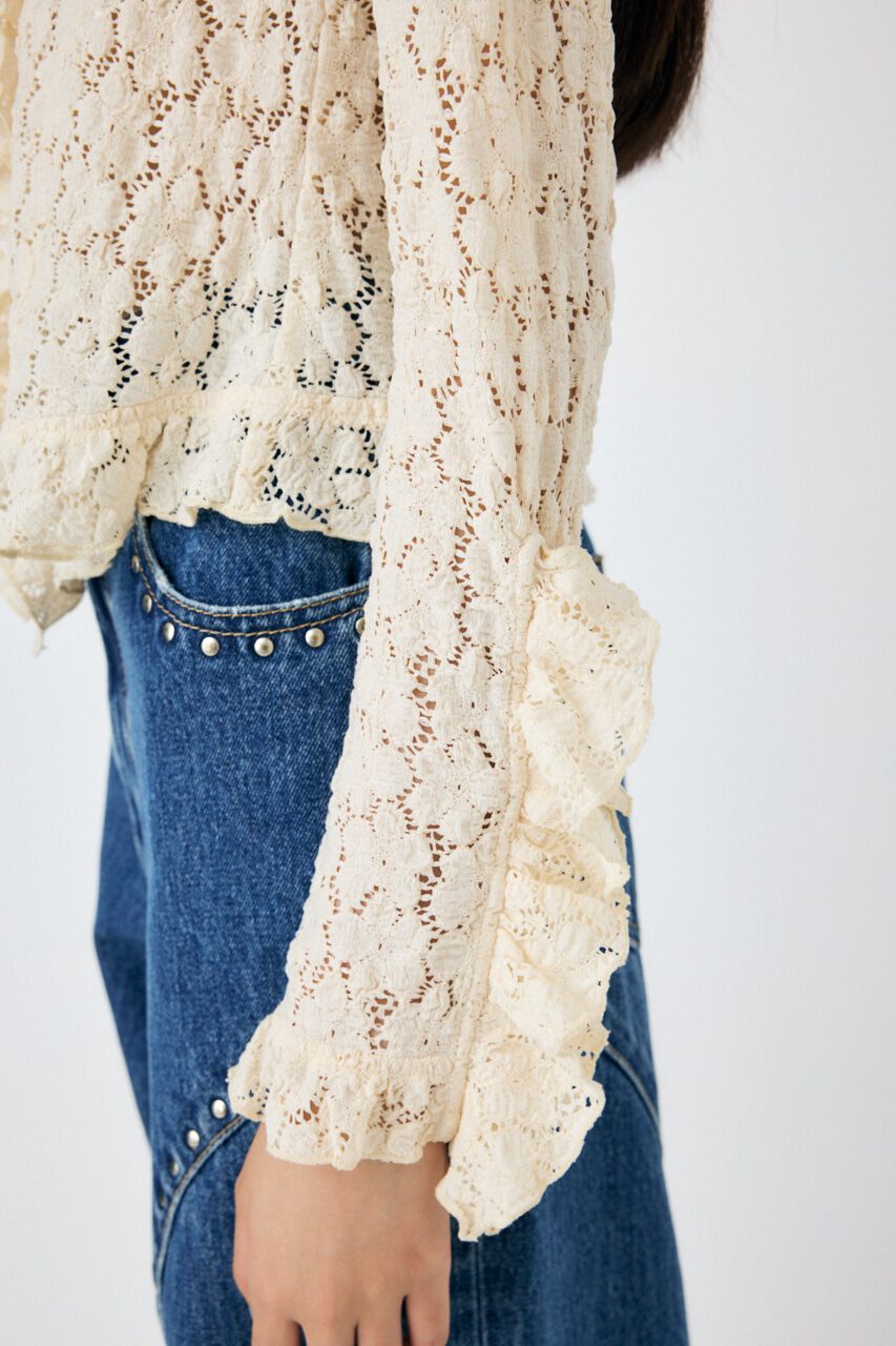 MOUSSY「CUT LACE RUFFLE ブラウス」|Tシャツ・カットソー|