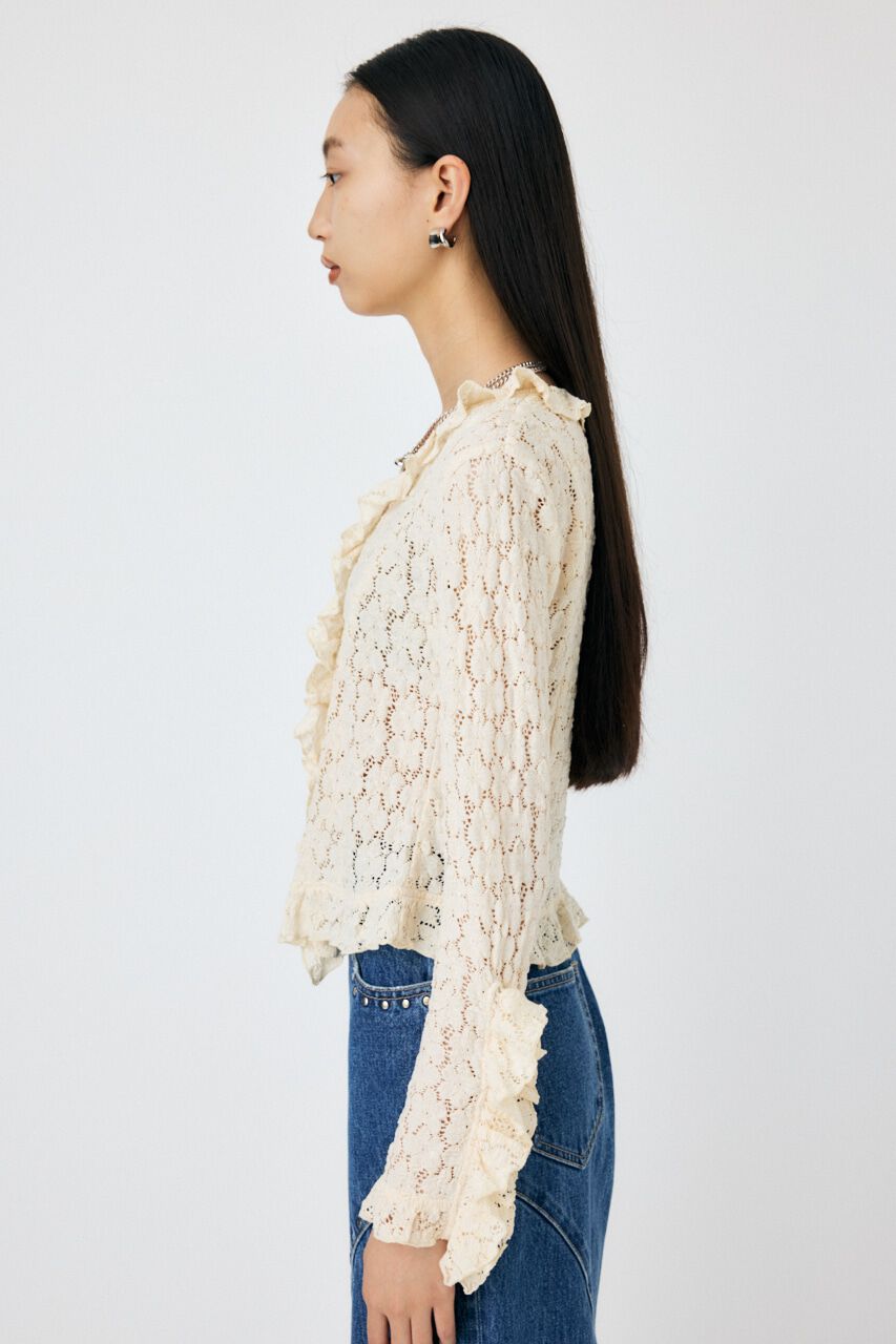 MOUSSY「CUT LACE RUFFLE ブラウス」|Tシャツ・カットソー|