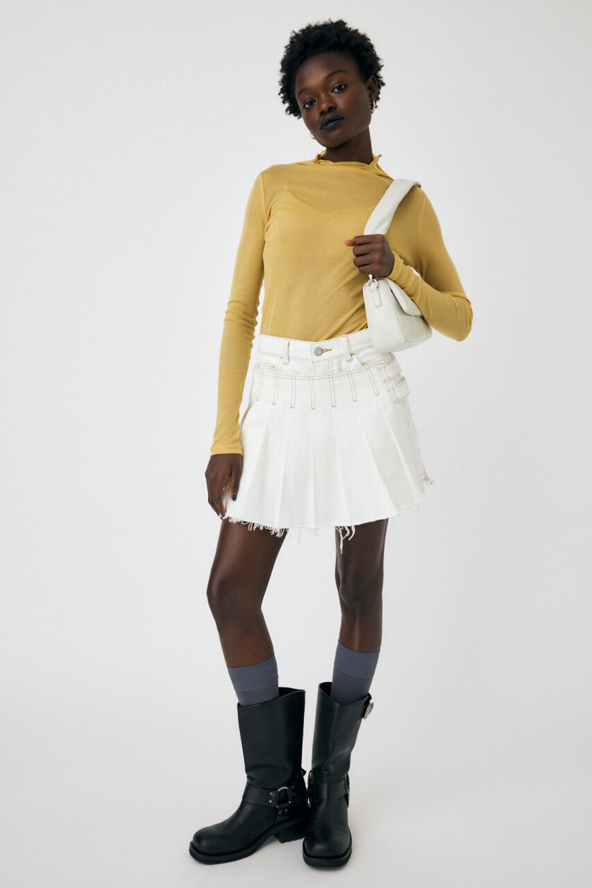 MOUSSY「PLEATS LAYERED ショーツ」|デニム|