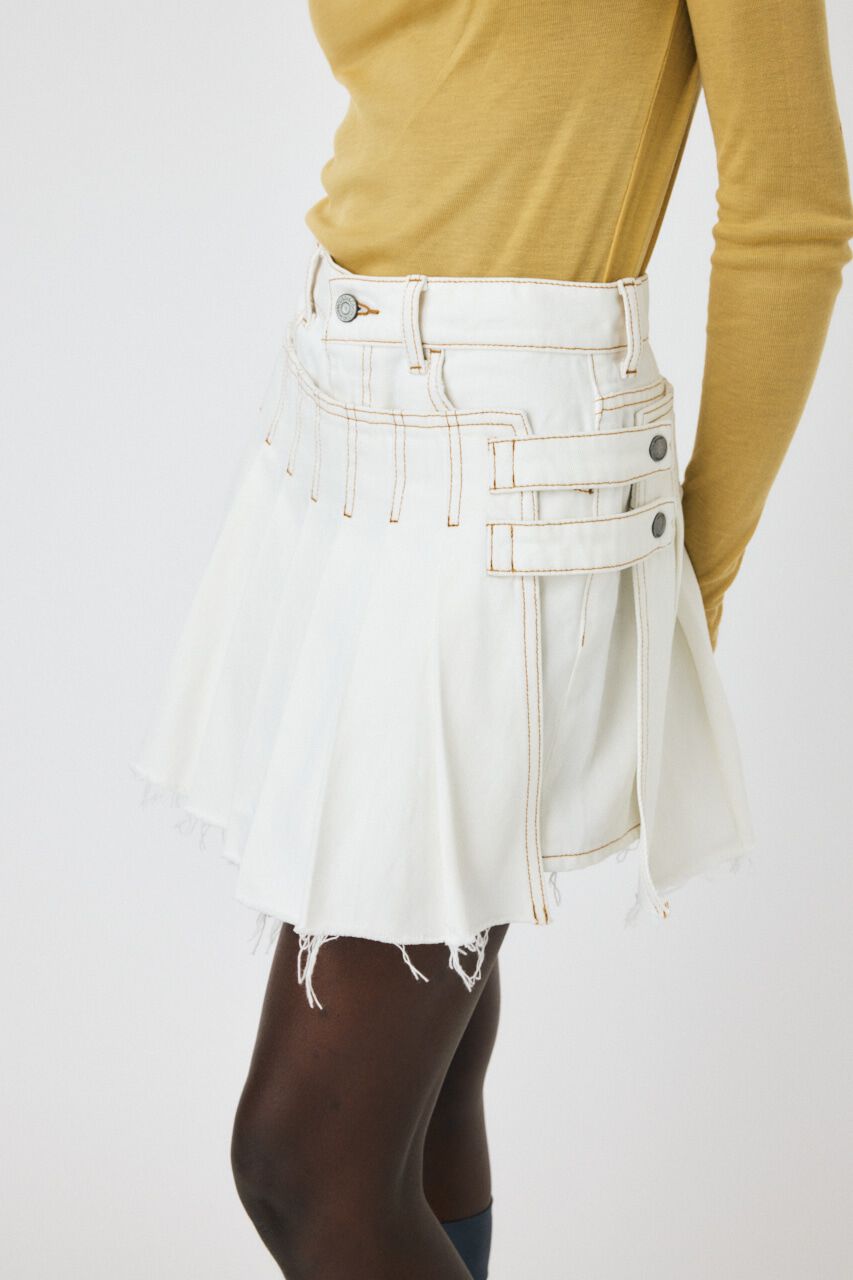 MOUSSY「PLEATS LAYERED ショーツ」|デニム|