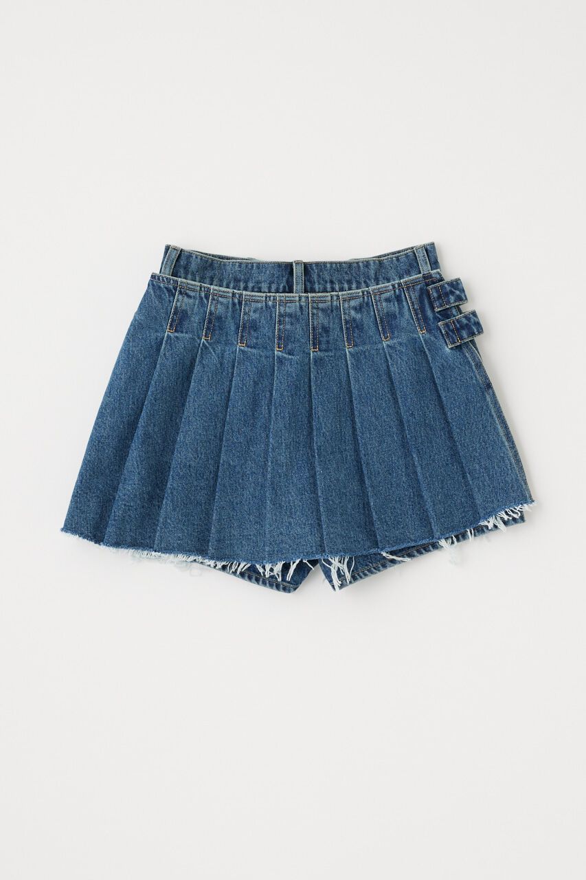 MOUSSY「PLEATS LAYERED ショーツ」|デニム|