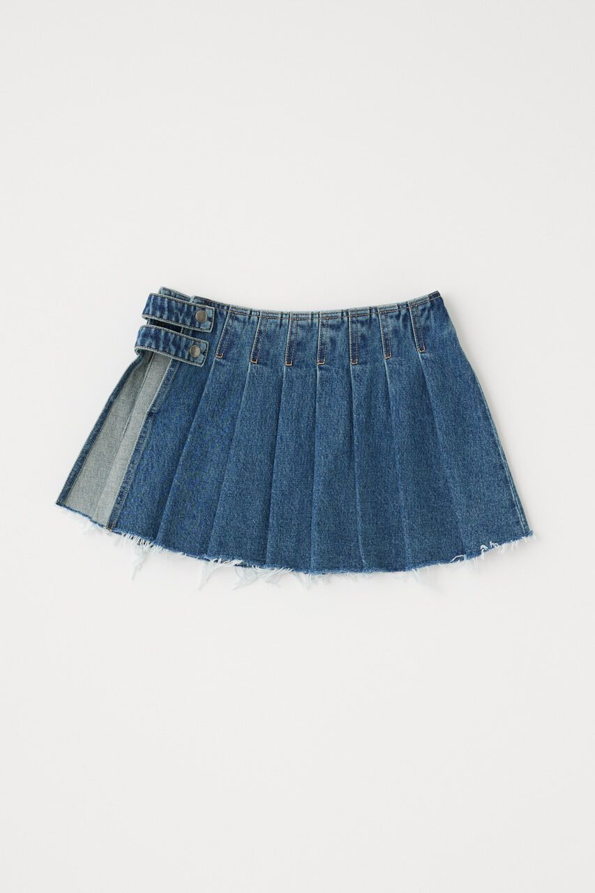 MOUSSY「PLEATS LAYERED ショーツ」|デニム|